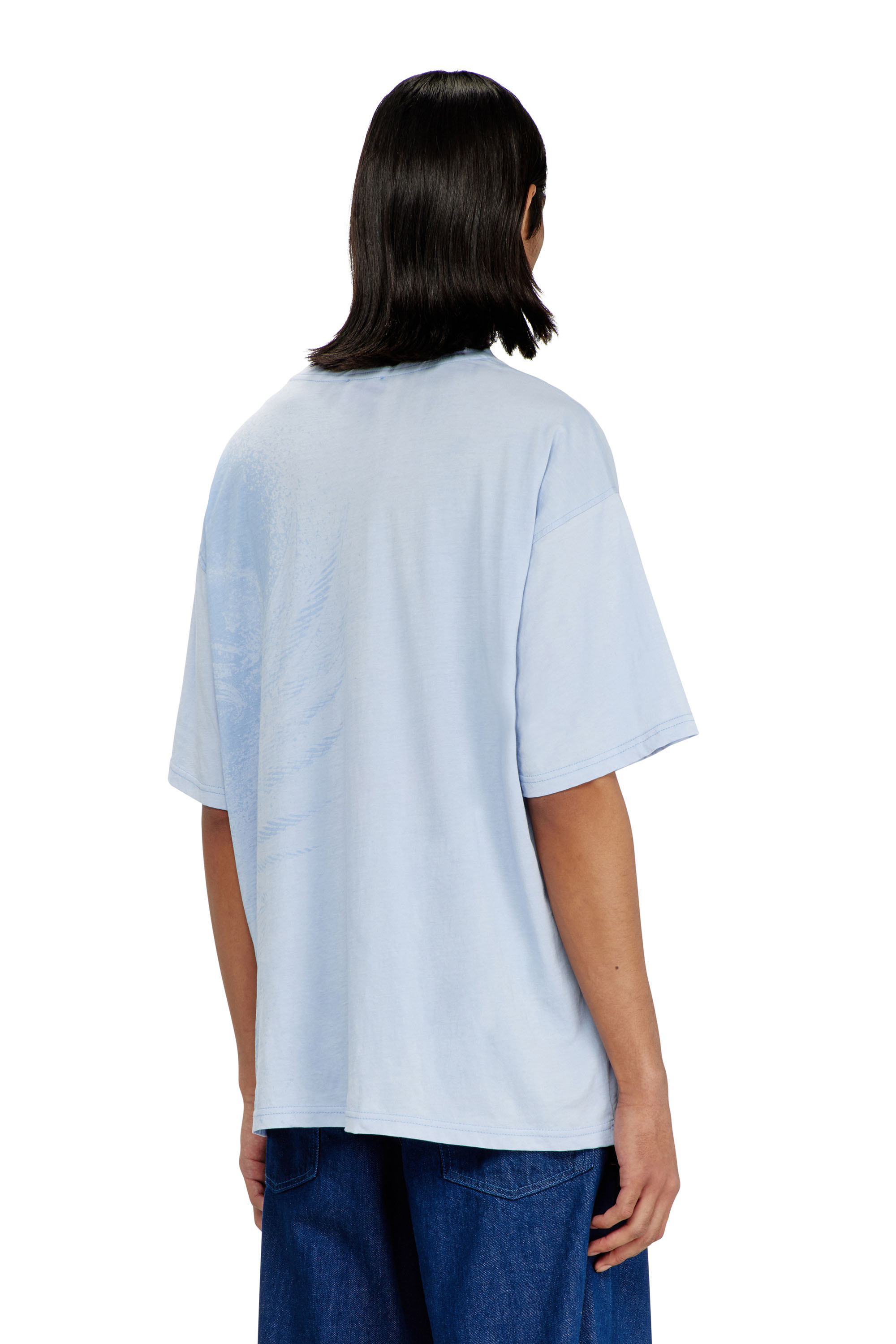 Diesel - T-BOXT-AA3, Herren Locker geschnittenes T-Shirt mit Pigmentdruck in Hellblau - 4