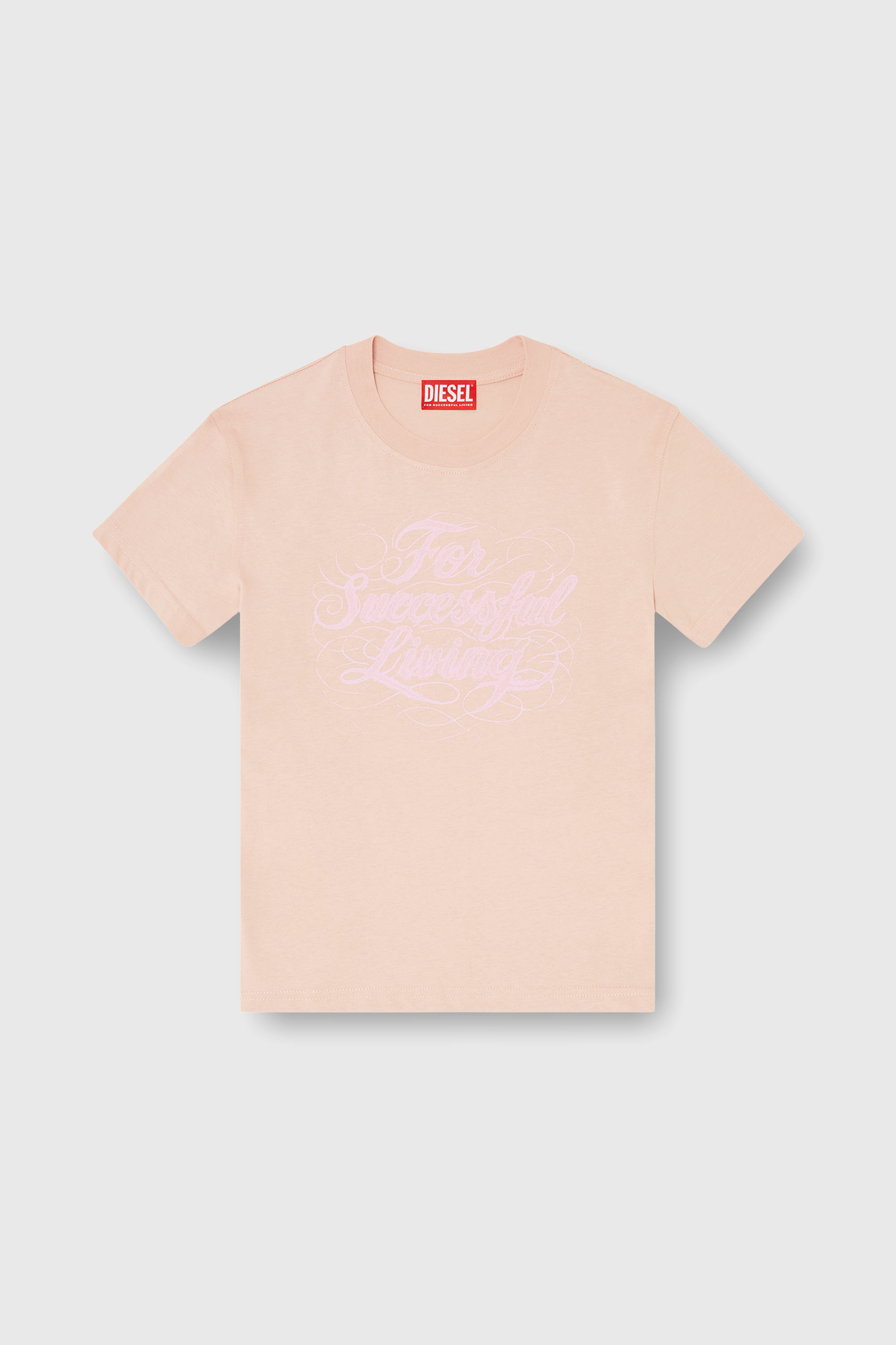 Diesel - T-ILA-AA4, T-shirt con stampa logo Donna in Rosa - 2