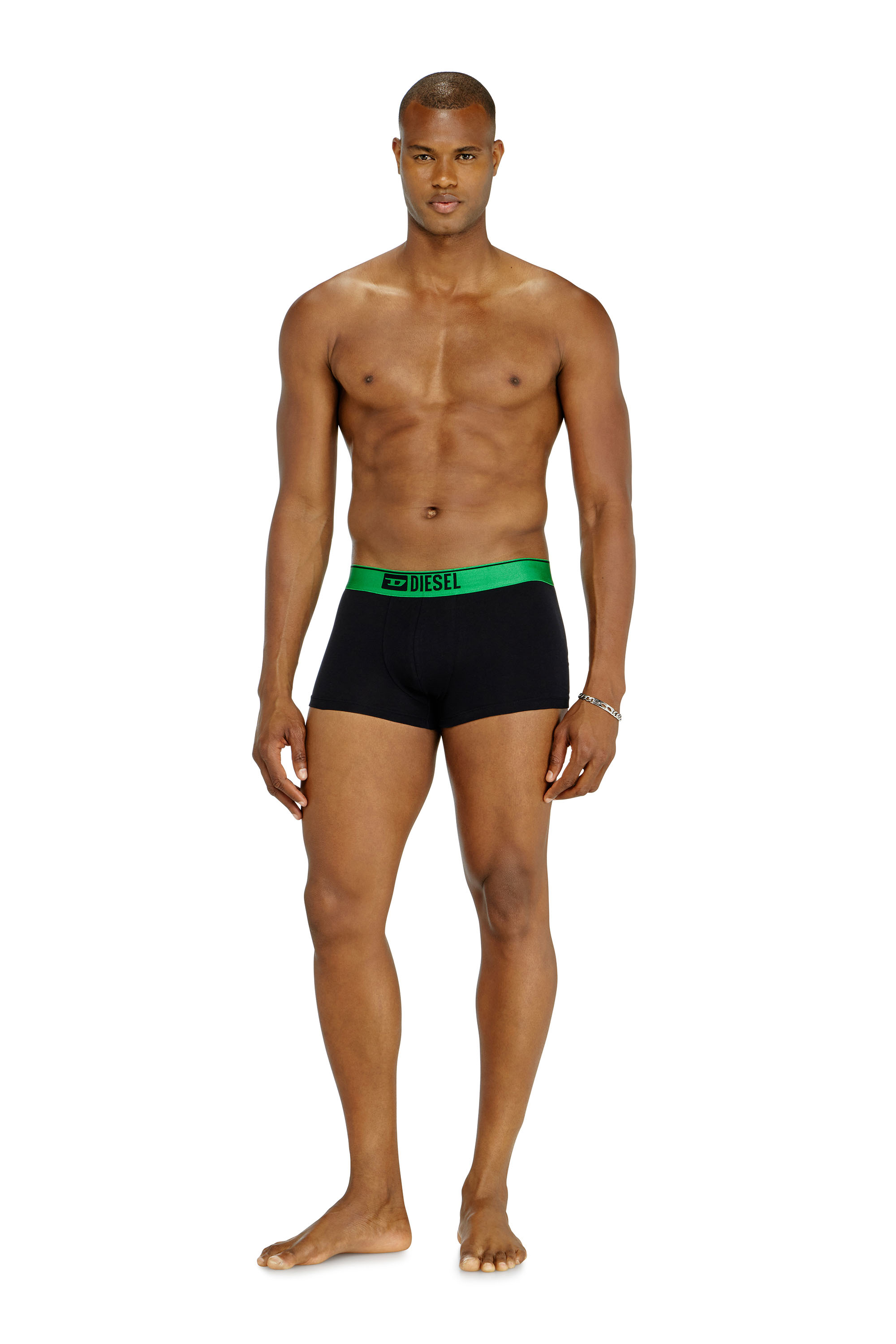 Diesel - DAMIEN-GFT-3PACK, Set da tre boxer lungo con fascia in vita metallizzata Uomo in Nero - 1
