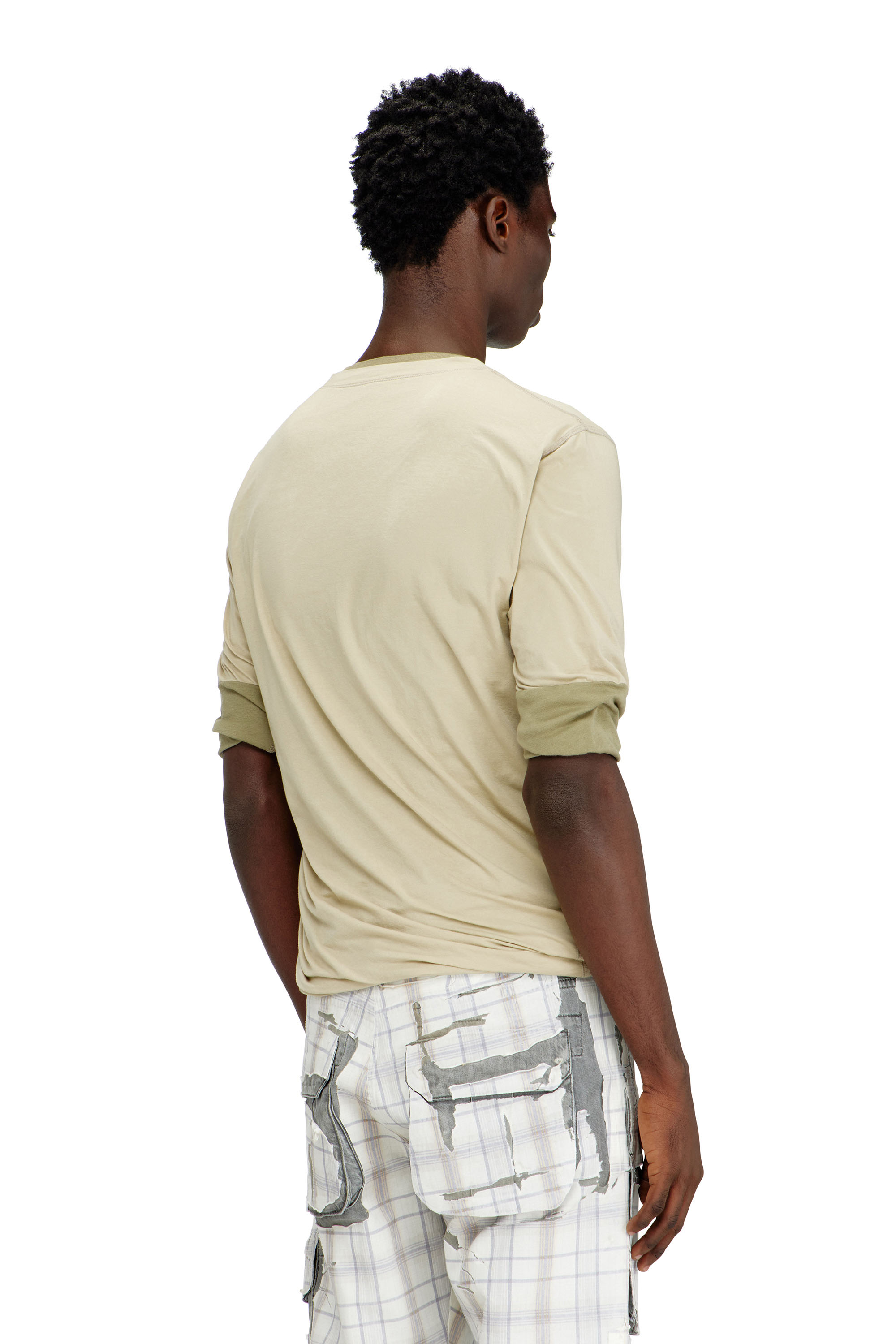 Diesel - T-MOODY-PLAIN, Top a doppio strato avvitato Uomo in Verde - 4