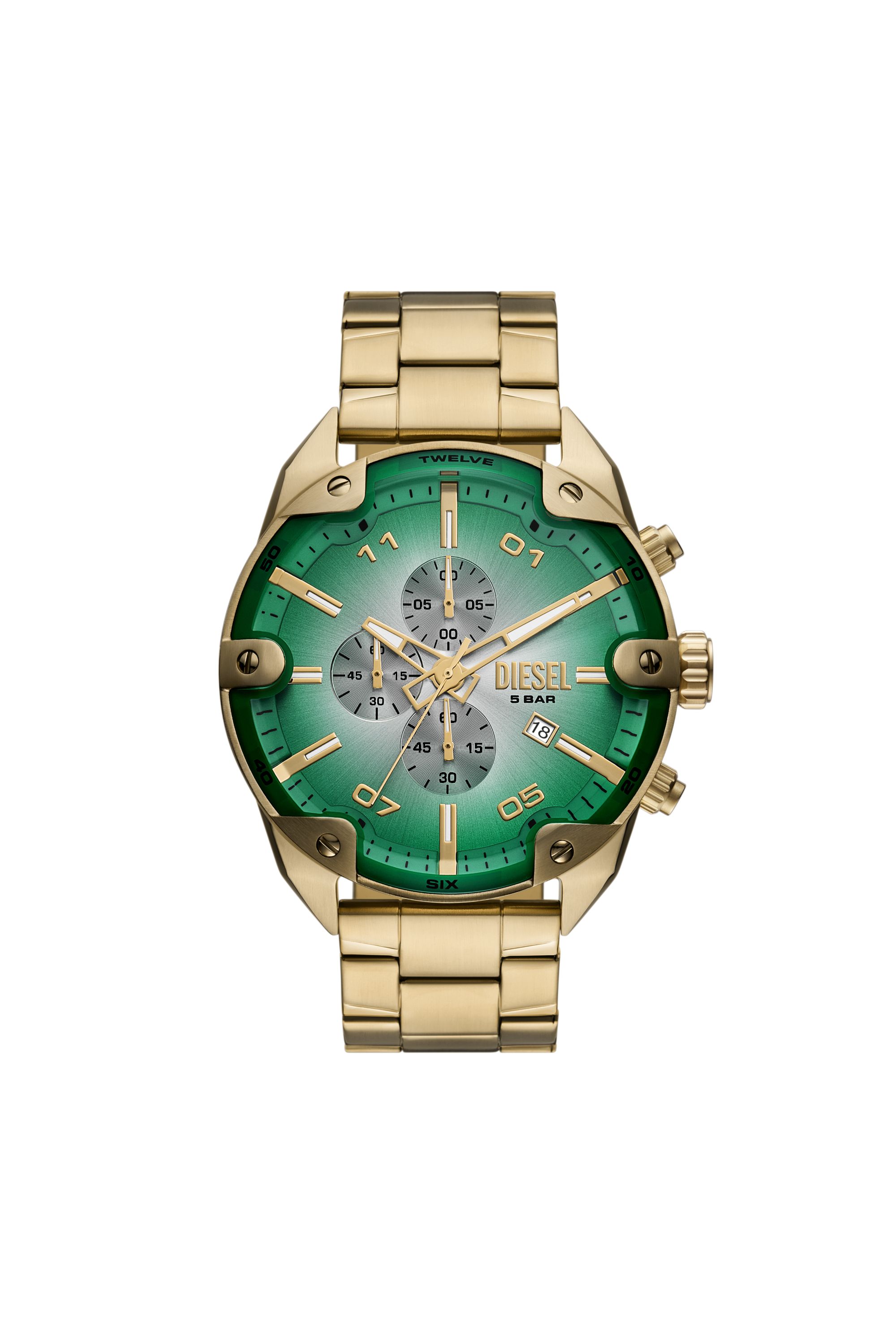 Diesel - DZ4685 WATCH, Herren Spiked Chronograph Edelstahl in Gold - 1