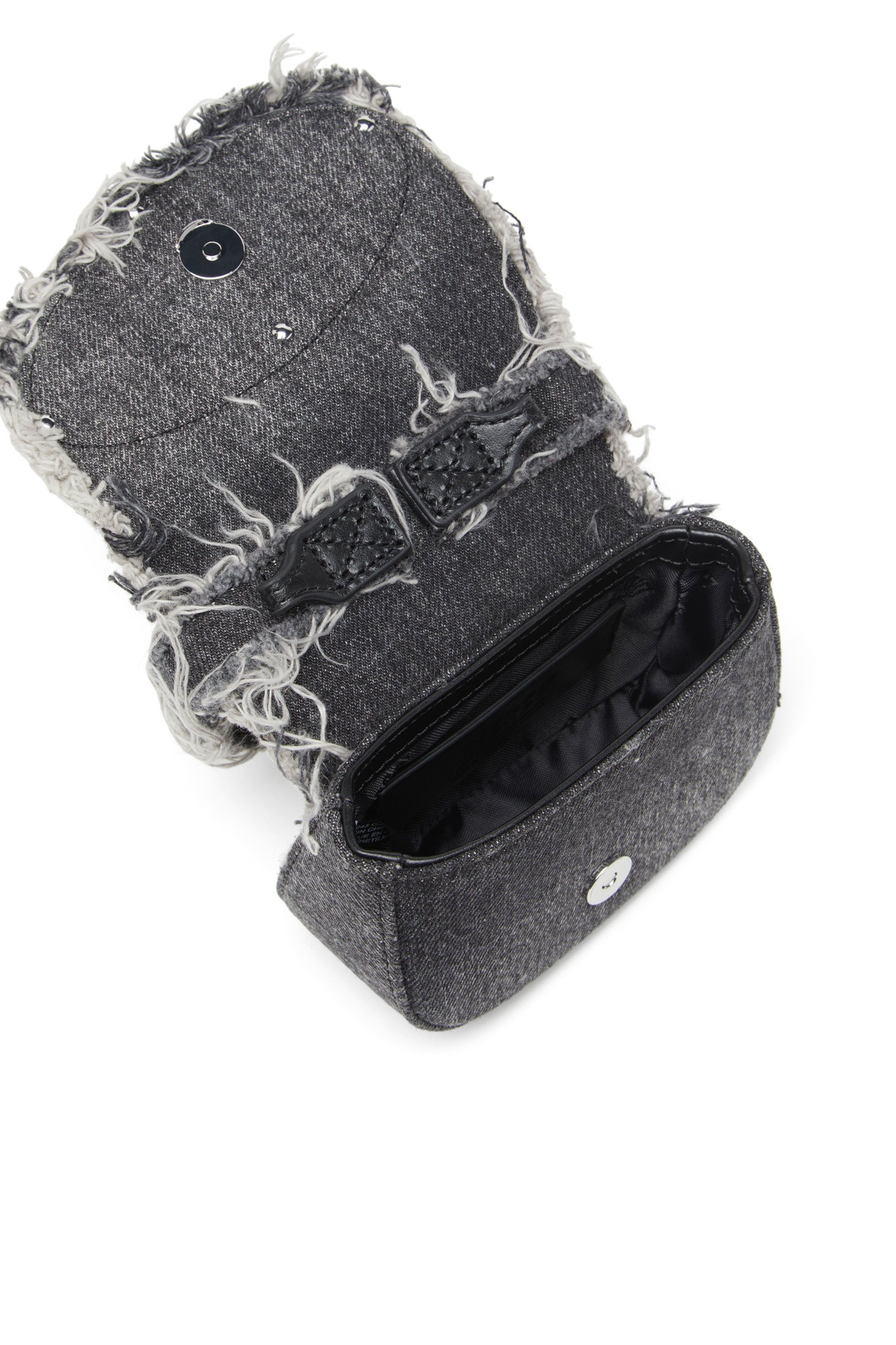 Diesel - 1DR XS, Damen 1DR XS-Ikonische Mini-Tasche aus Denim mit Strass in Schwarz - 4