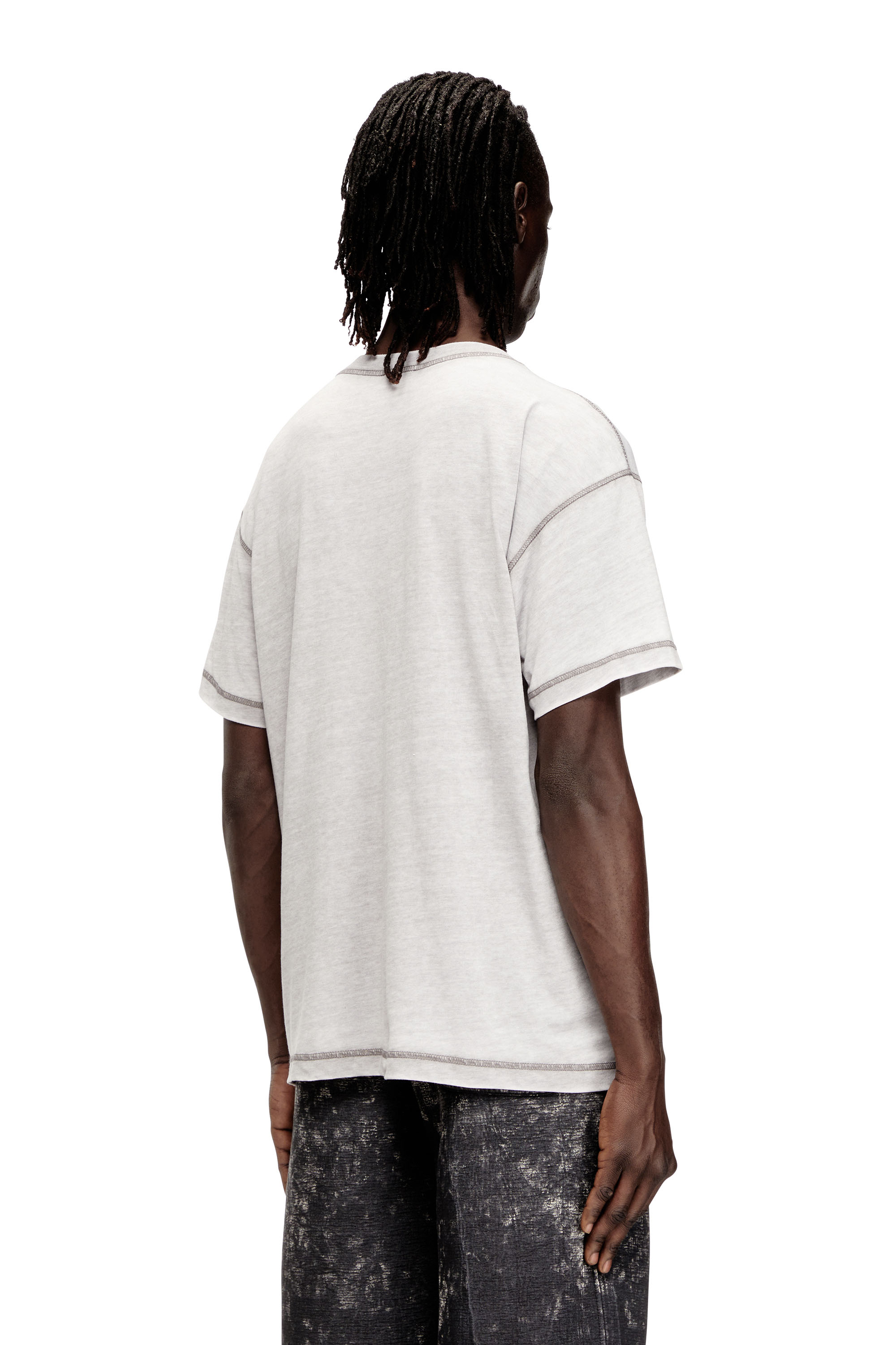 Diesel - T-NORM-V6, Herren Reguläres T-Shirt mit Print und Nieten in Grau - 4