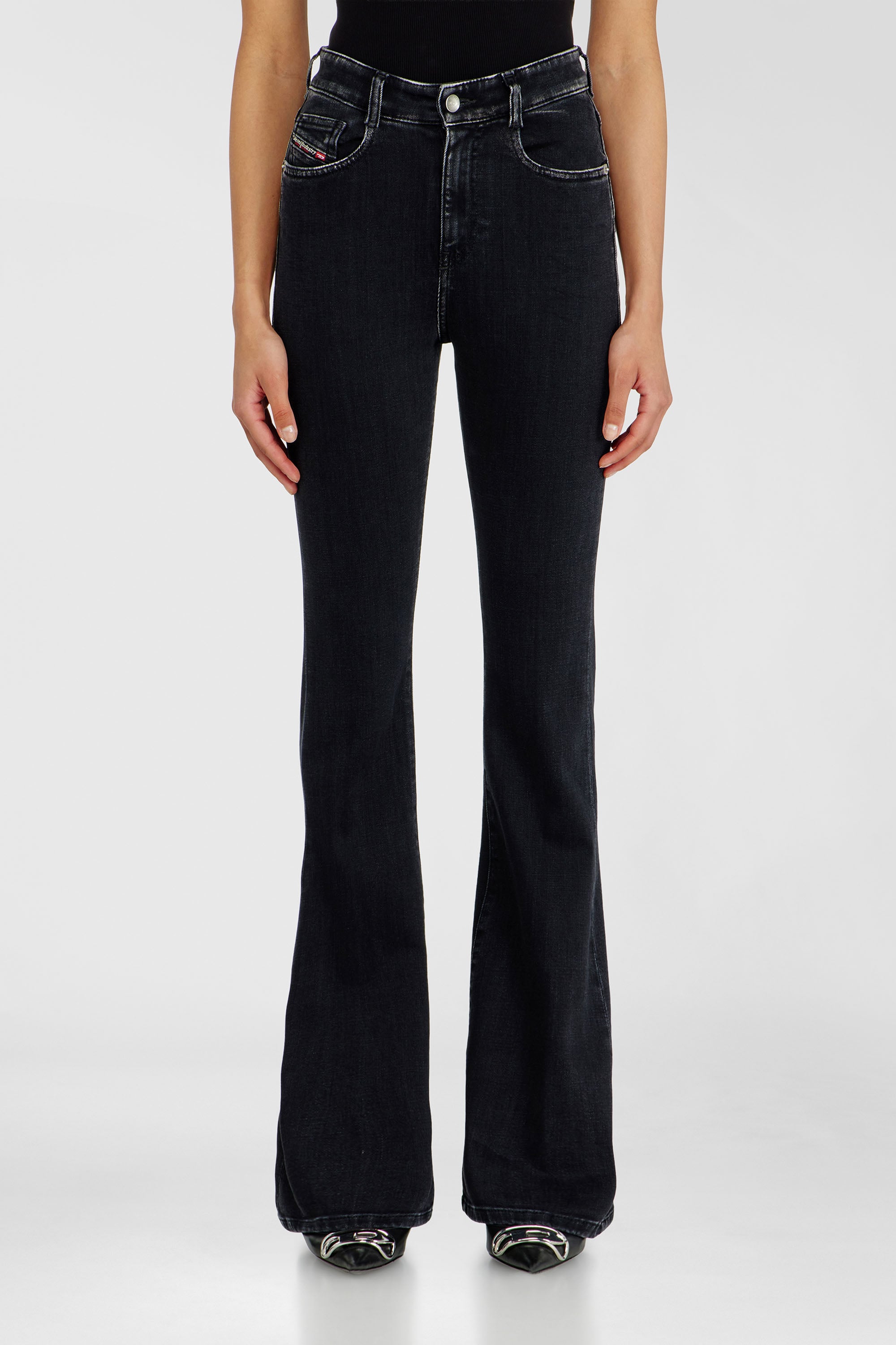 Diesel - Bootcut Jeans 1973 D-Partt 09P75 Donna, Nero/Grigio scuro - Image 1
