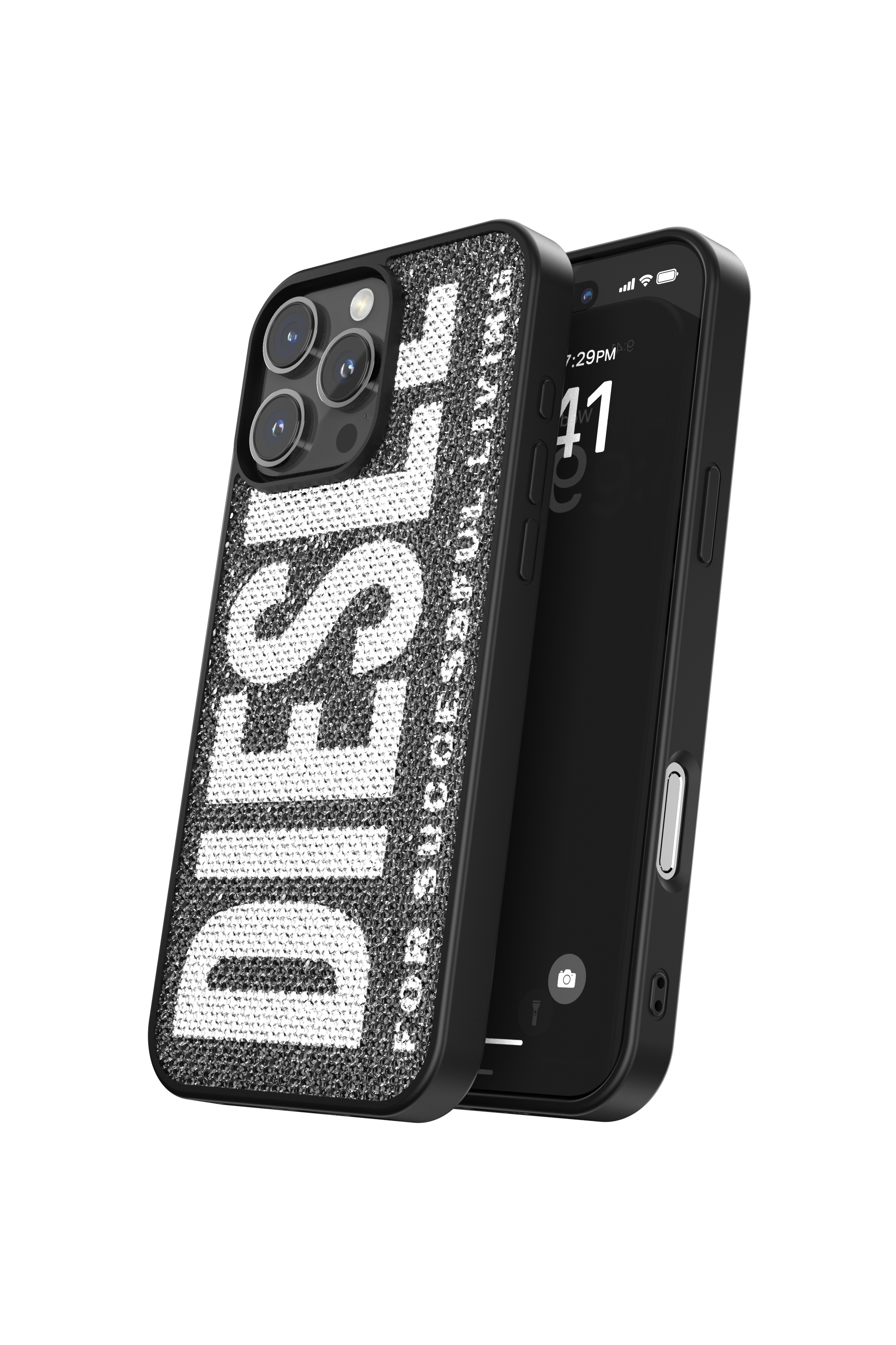 Diesel - 60186 MOULDED CASE, Coque en cristal Swarovski pour l'iP 16 Pro Max Mixte in Noir - 3