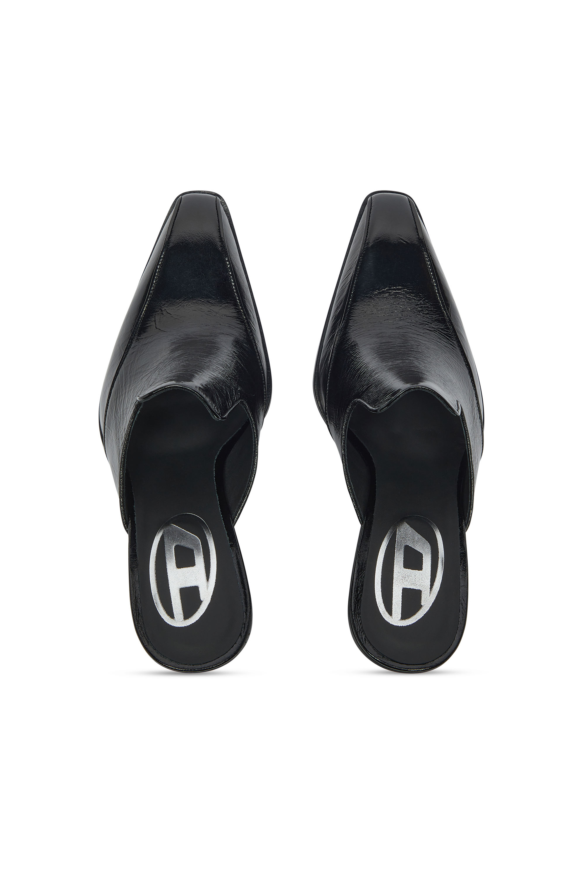 Diesel - D-LUFFY-75-MULE, D-Luffy - Mules stile western in pelle verniciata Donna in Nero - 4