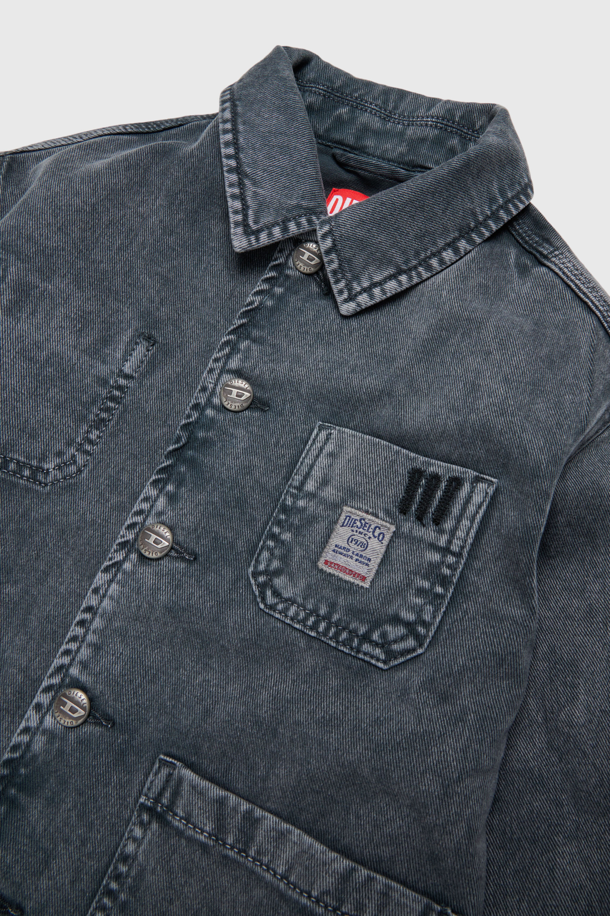 Diesel - JSTACK, Herren Arbeitshemdjacke im Workwear-Stil in Dunkelgrau - 3
