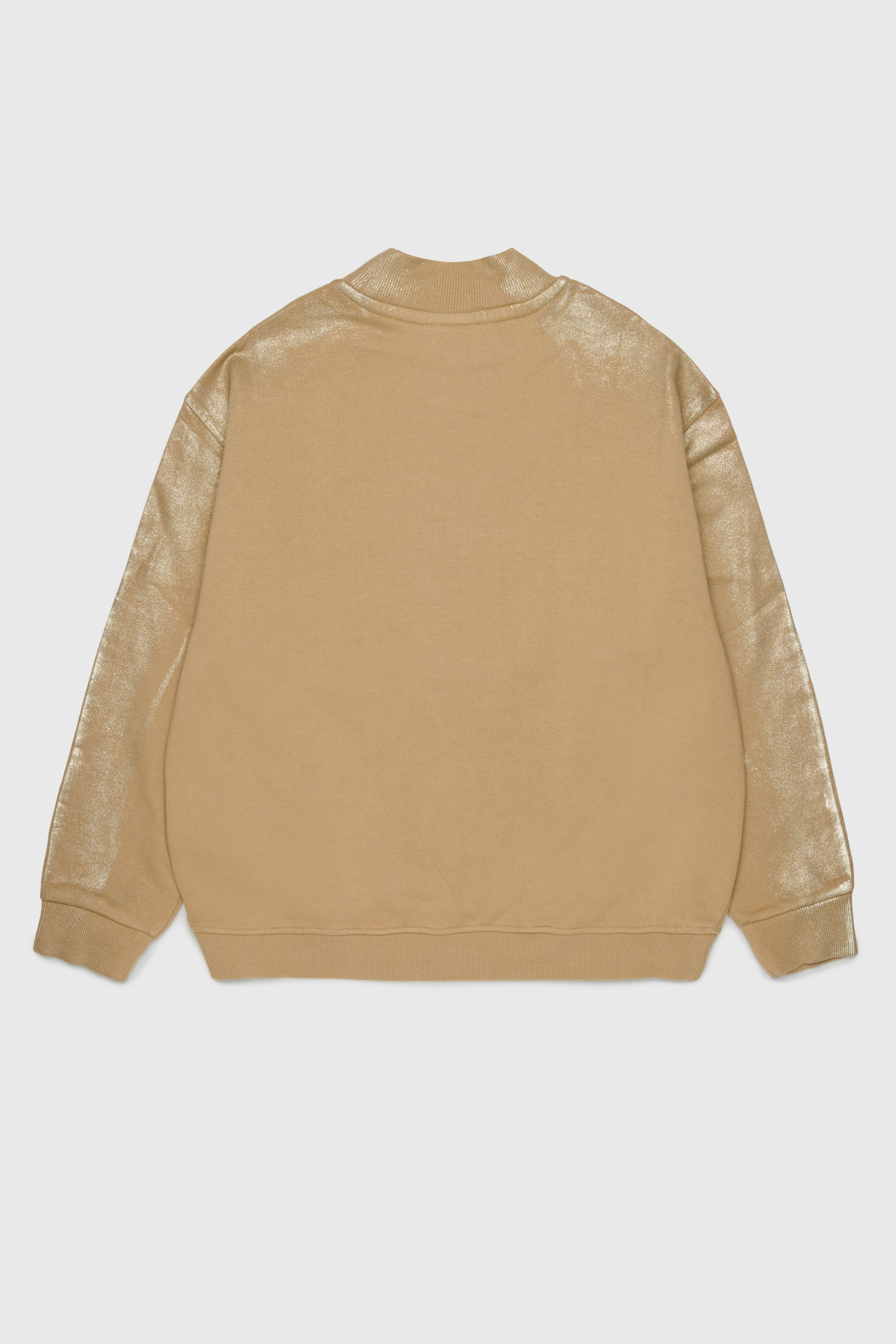 Diesel - SFALEXNS1, Damen Sweatshirt mit &Auml;rmeln in Metallic-Optik in Braun - 2