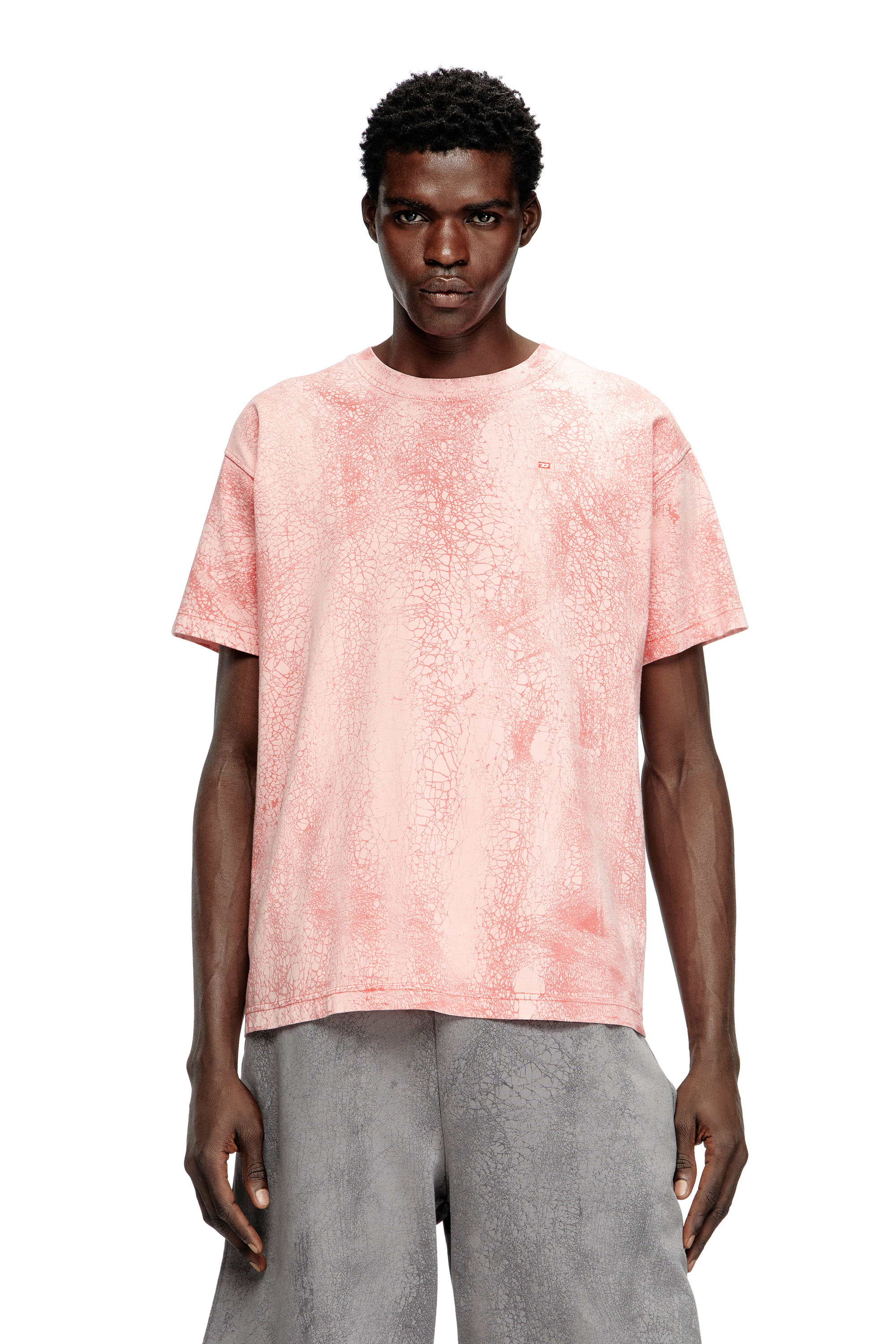Diesel - T-NORM-T8, T-shirt in jersey cerato Uomo in Rosa - 3