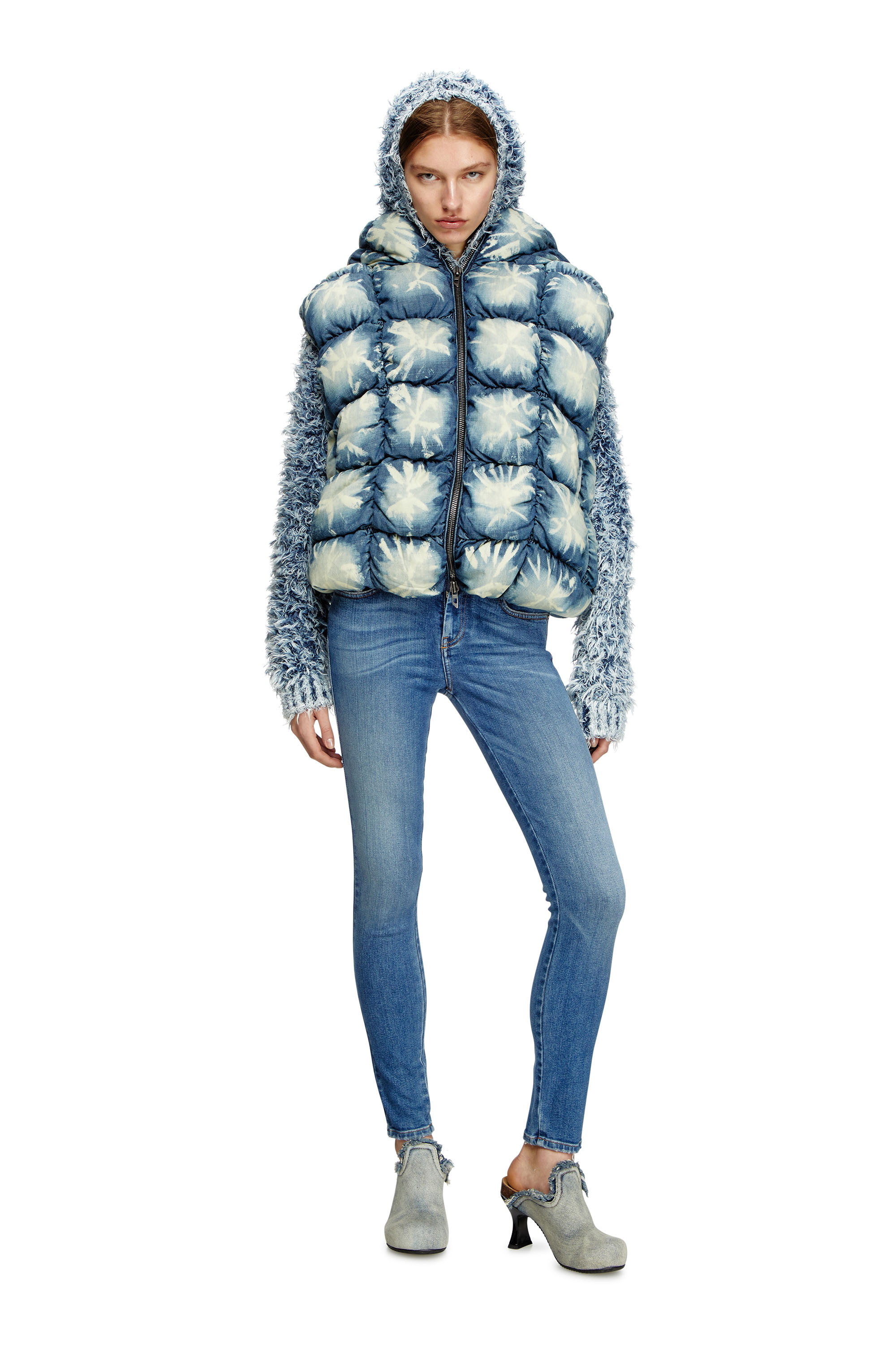 Diesel - W-THYS, Gilet imbottito tie-dye Unisex in Blu - 7