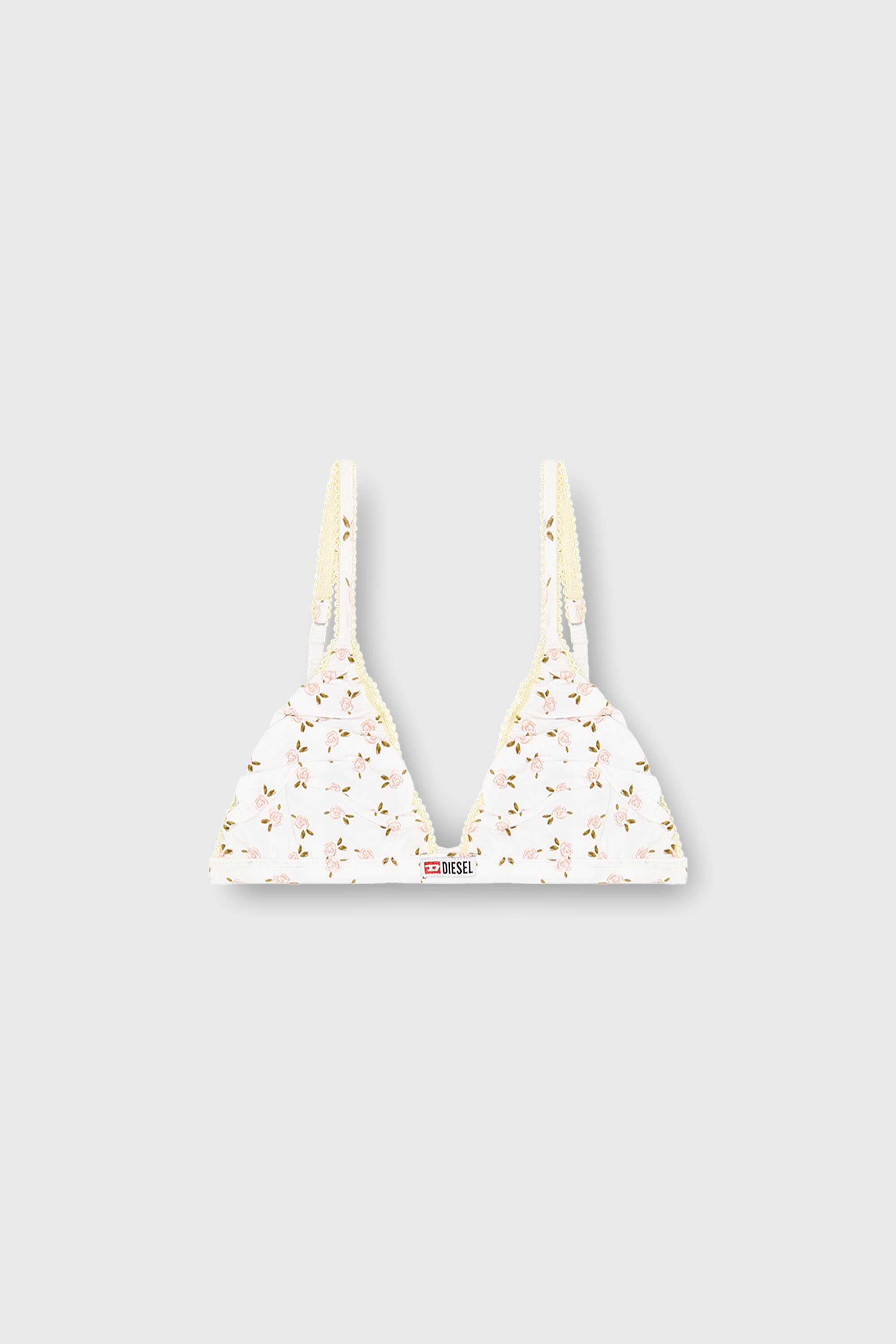 Diesel - JANA-D-CORE, Reggiseno a triangolo in cotone con stampa floreale all-over Donna in Bianco - 2