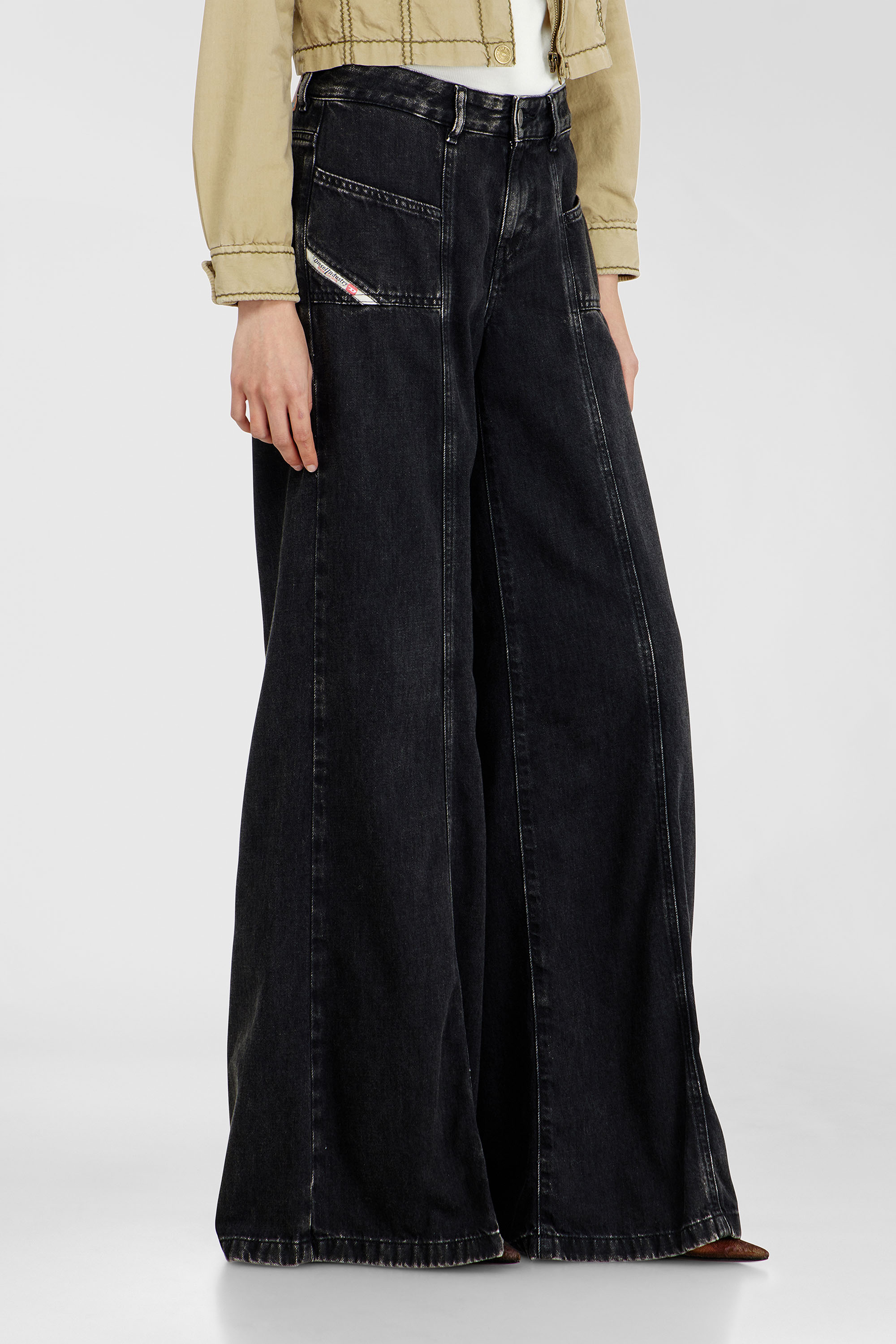 Diesel - Damen Flare Jeans D-Akii 068HN, Schwarz/Dunkelgrau - 7