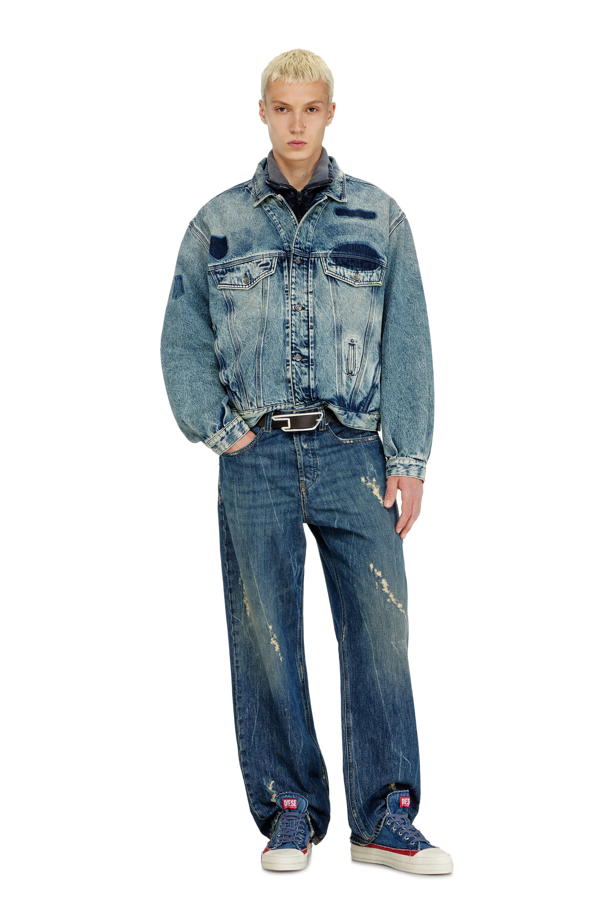 Diesel - Herren Relaxed Jeans 2001 D-Macro 09Q28, Mittelblau - 1