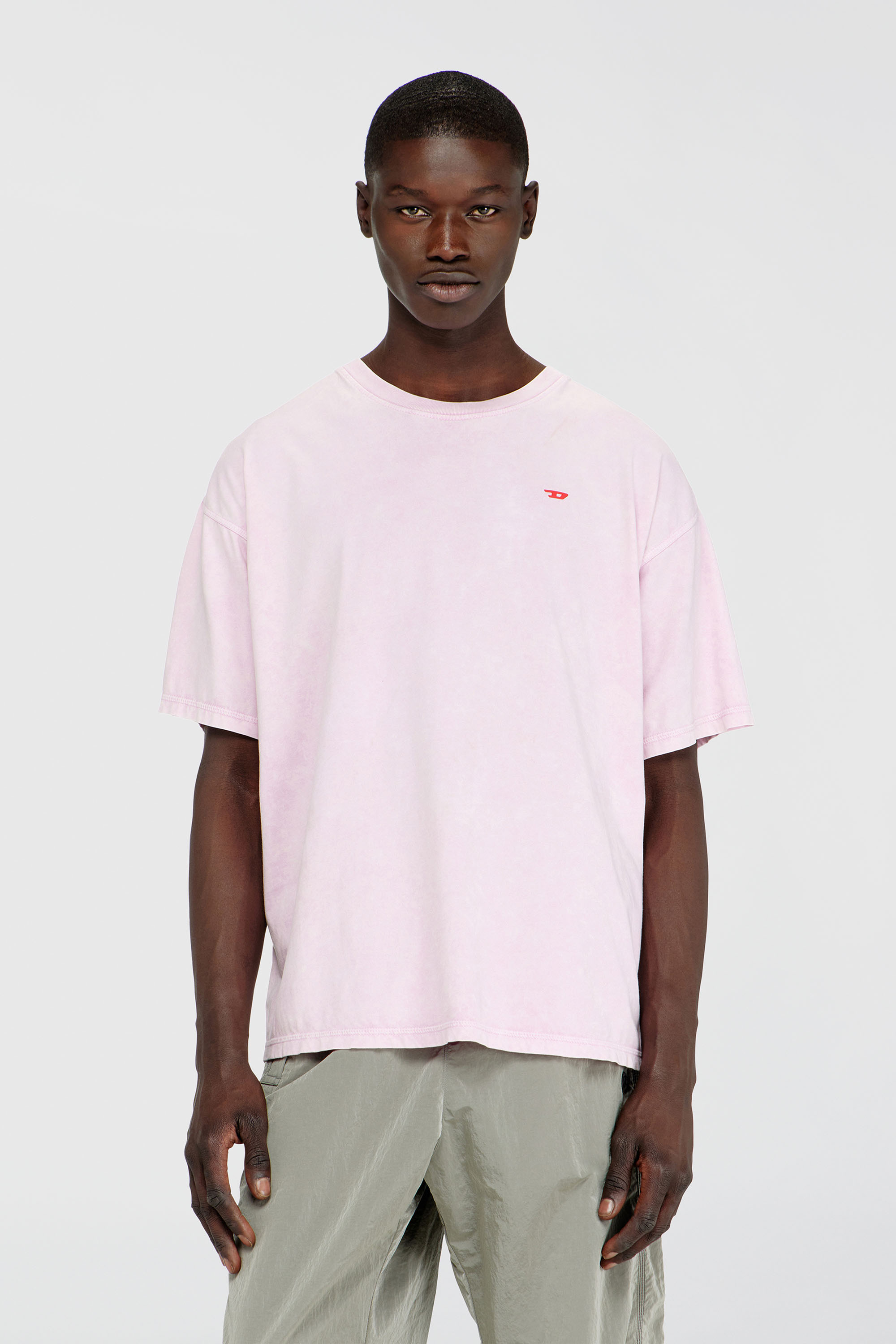 Diesel - T-BOXT-AA14, T-shirt en coton avec effet trait&eacute; Homme in Rose - 3