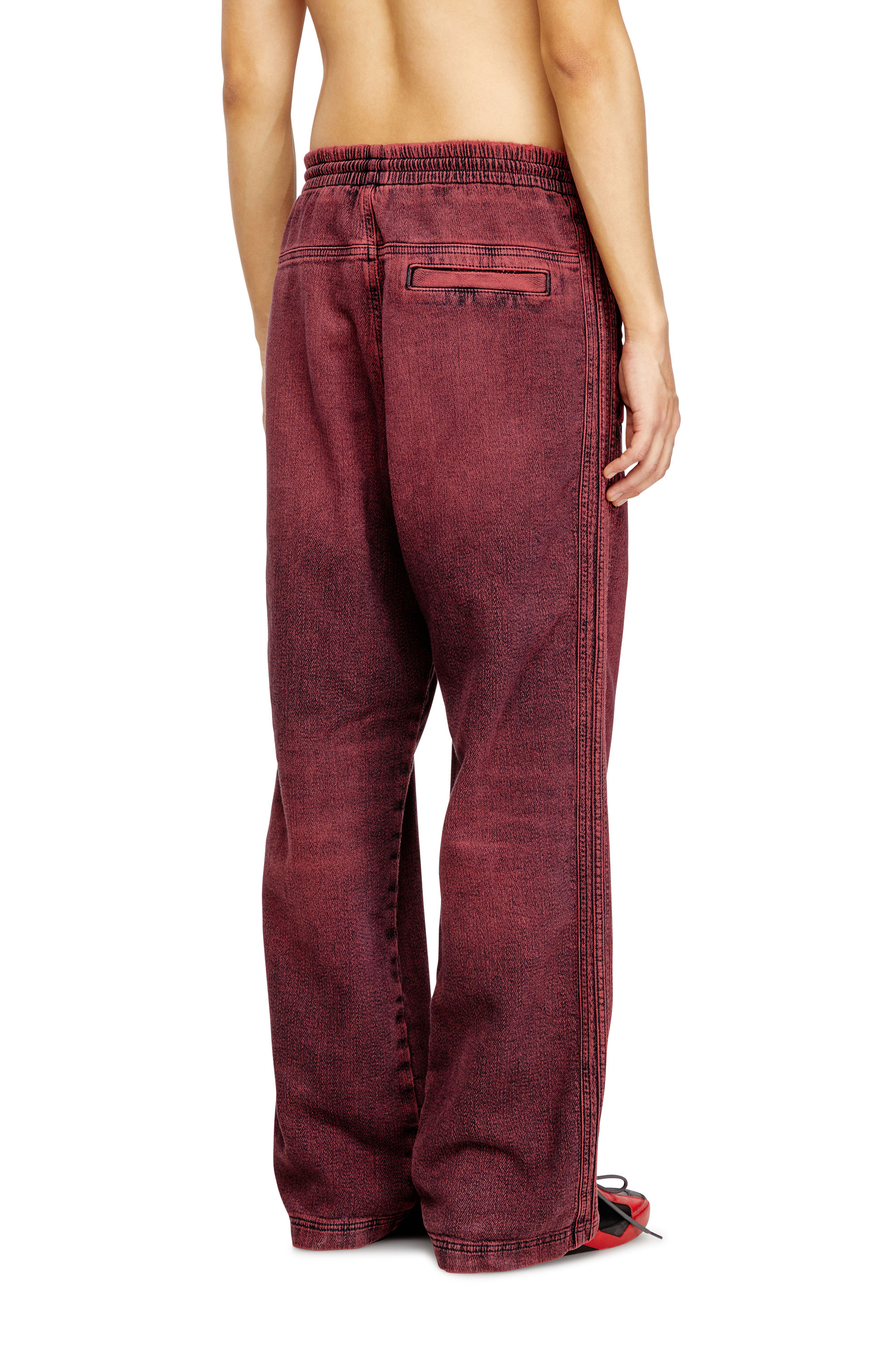 Diesel - Relaxed D-Martyans Track Denim 09Q50 Uomo, Rosso - Image 4