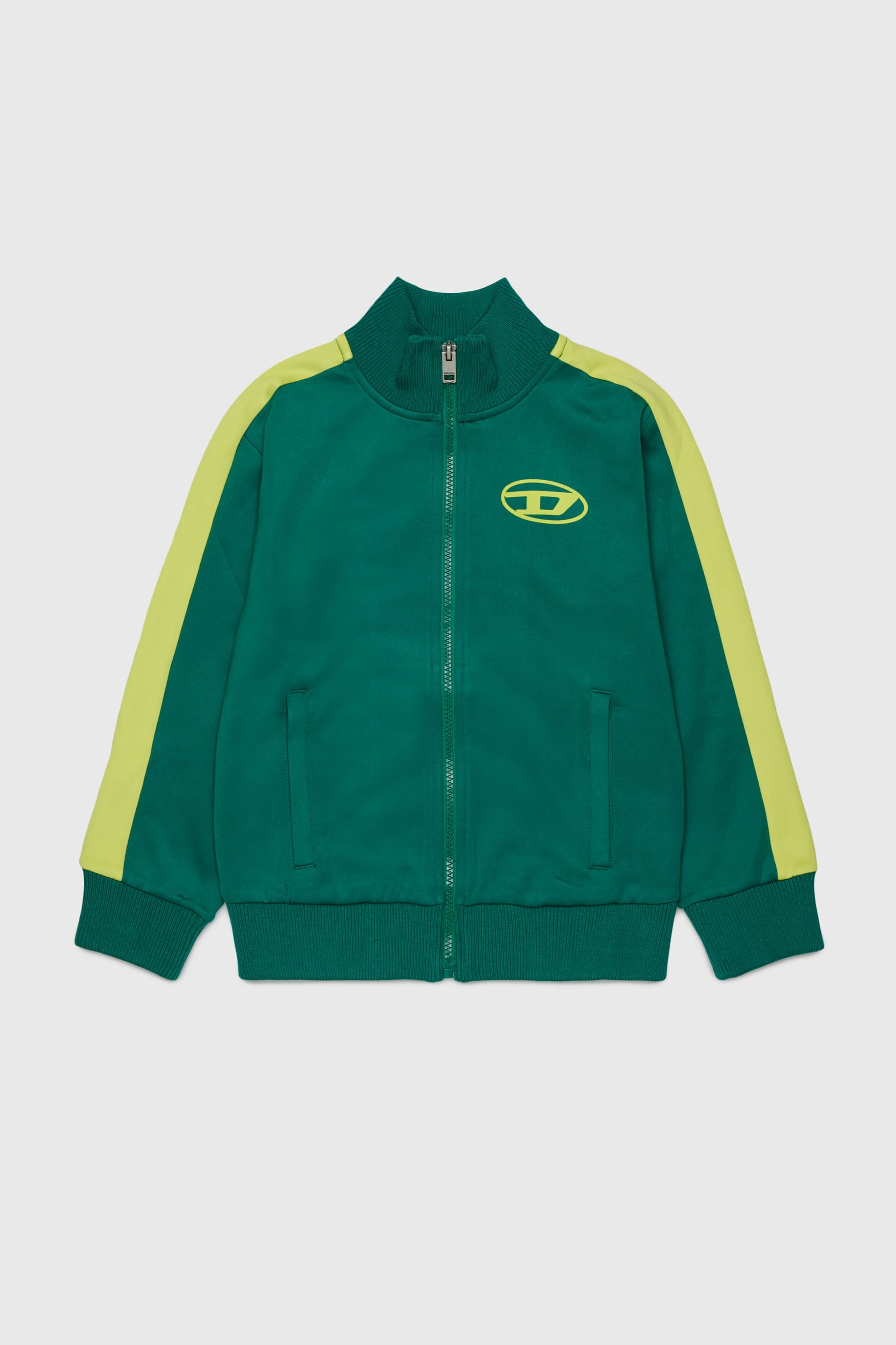 Diesel - SBOS, Track jacket avec logo Oval D Homme in Vert - 1
