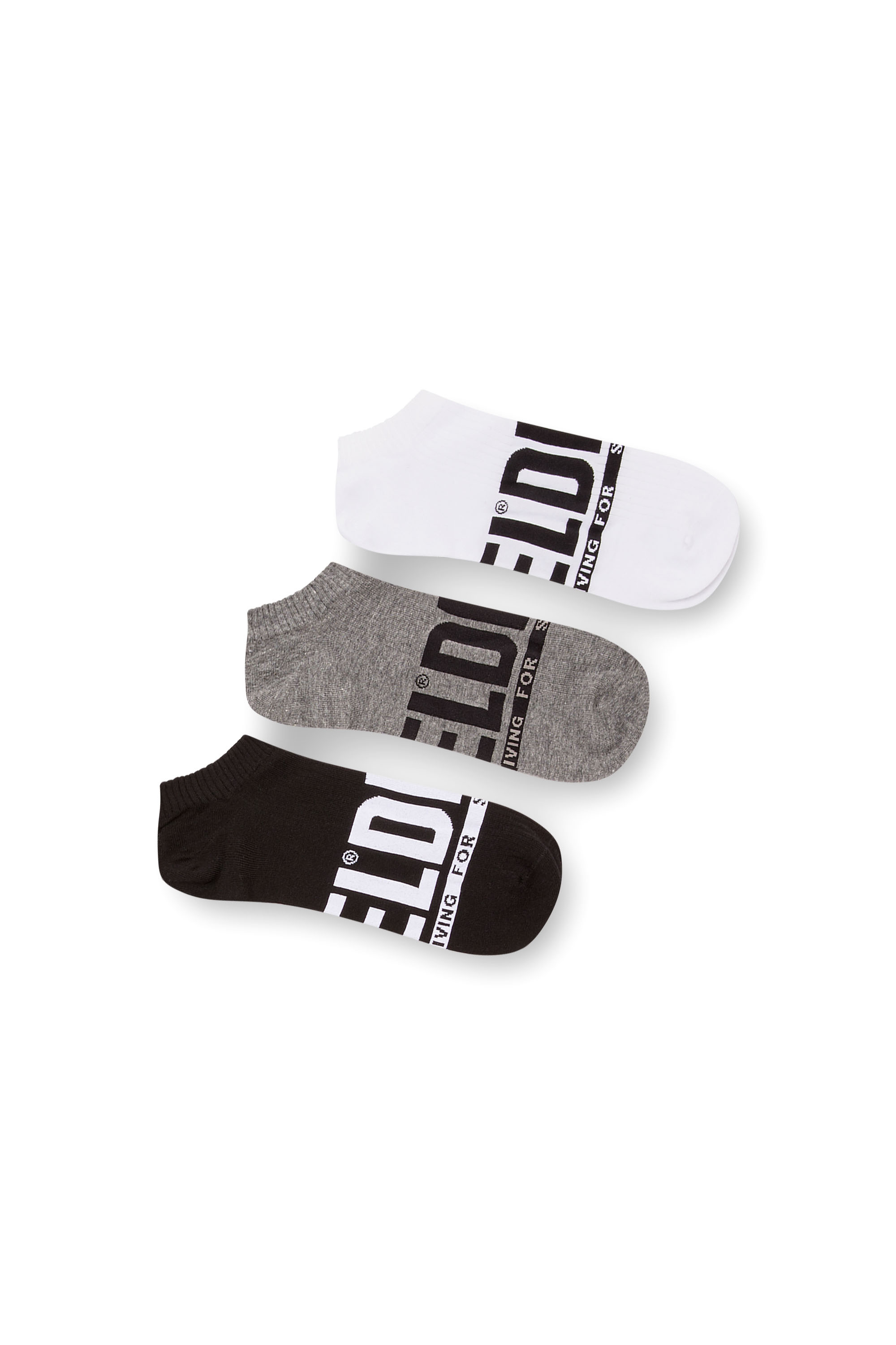 Diesel - SKM-GOST-THREEPACK, Lot de 3 paires de chaussettes basses avec logo Homme in Polychrome - 1