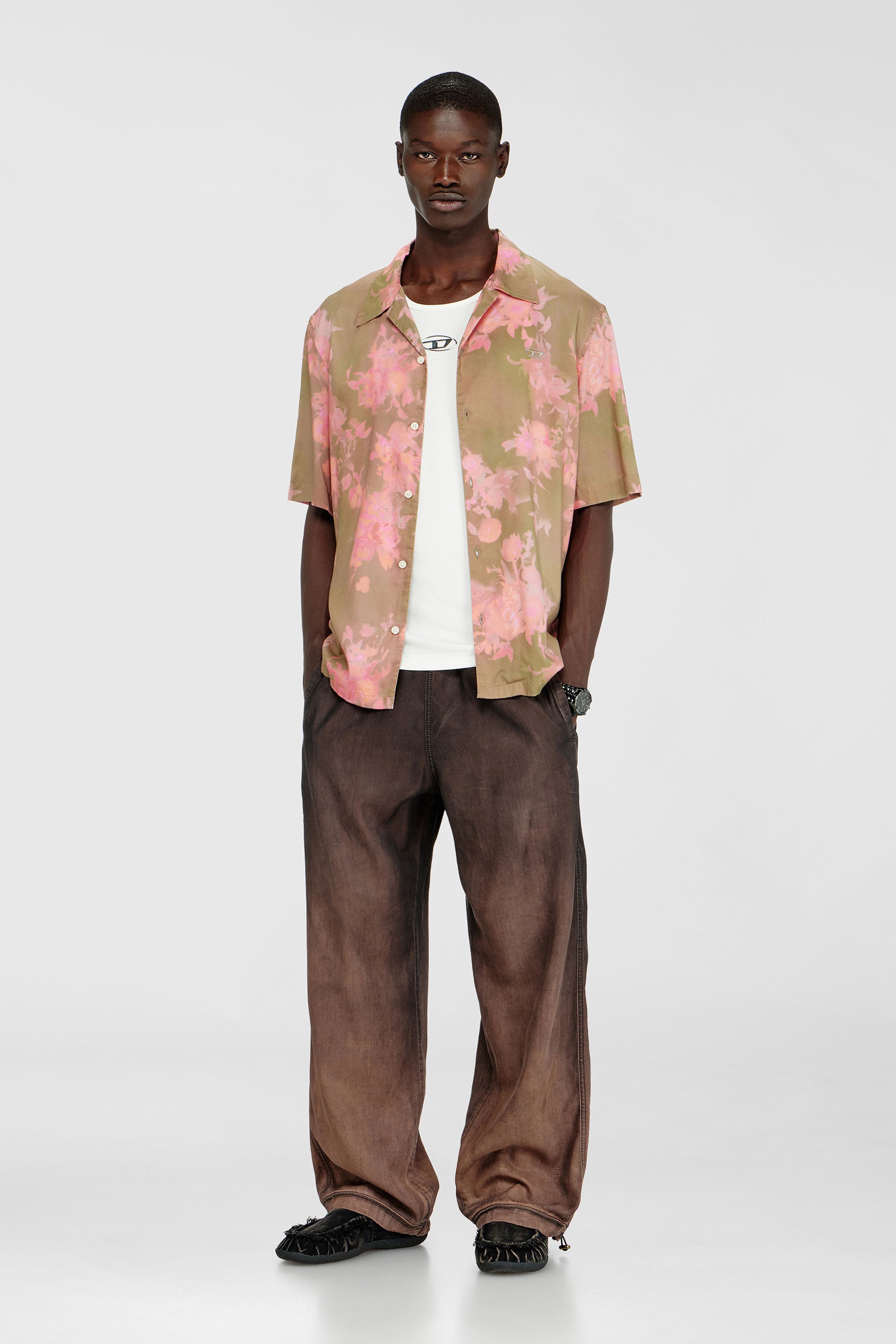 Diesel - S-BRAD-QMCE, Camicia in lyocell con stampa floreale all-over Uomo in Multicolor - 2