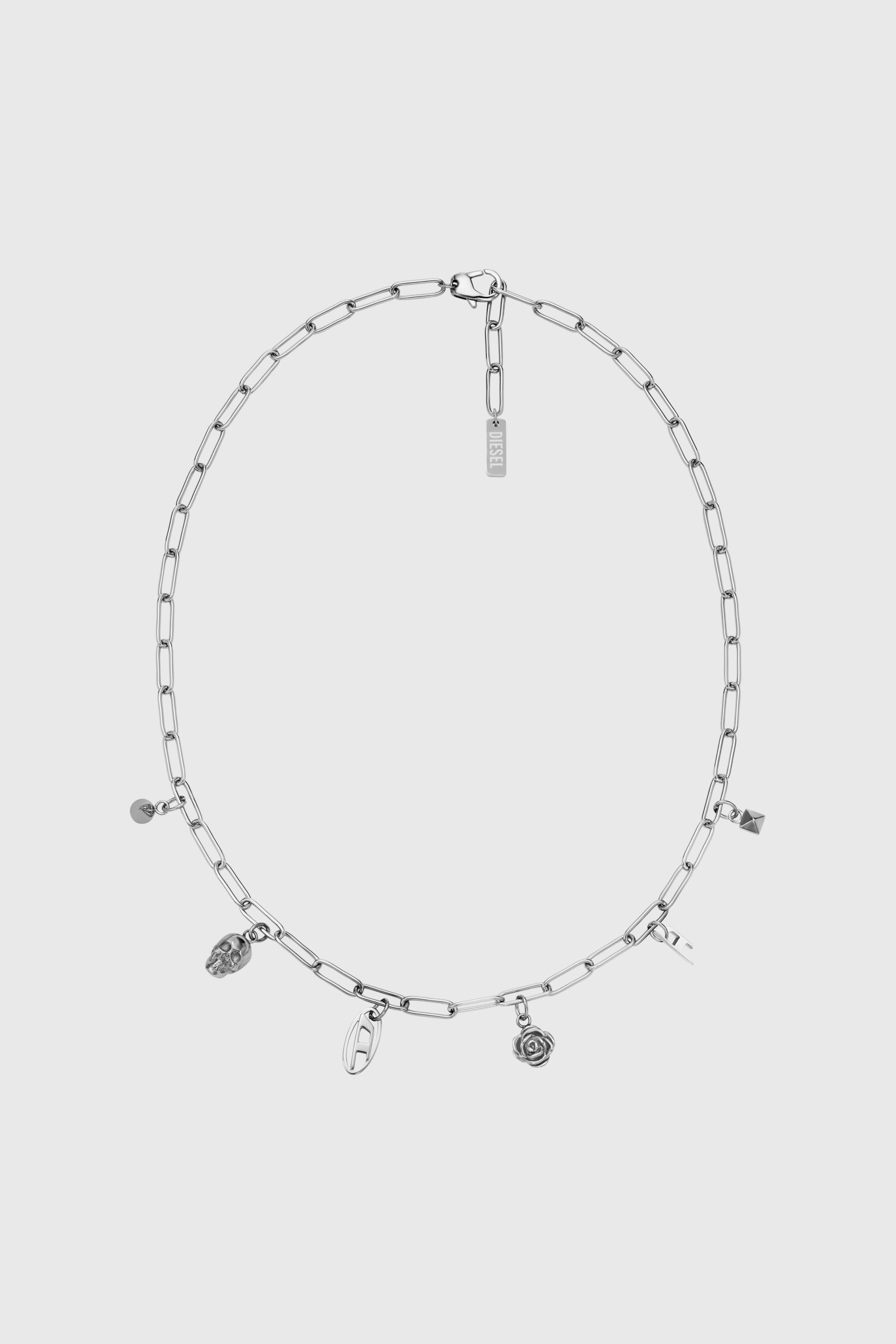 Diesel - DX1605040, Collier &agrave; breloques en acier inoxydable Mixte in Gris argent&eacute; - 1
