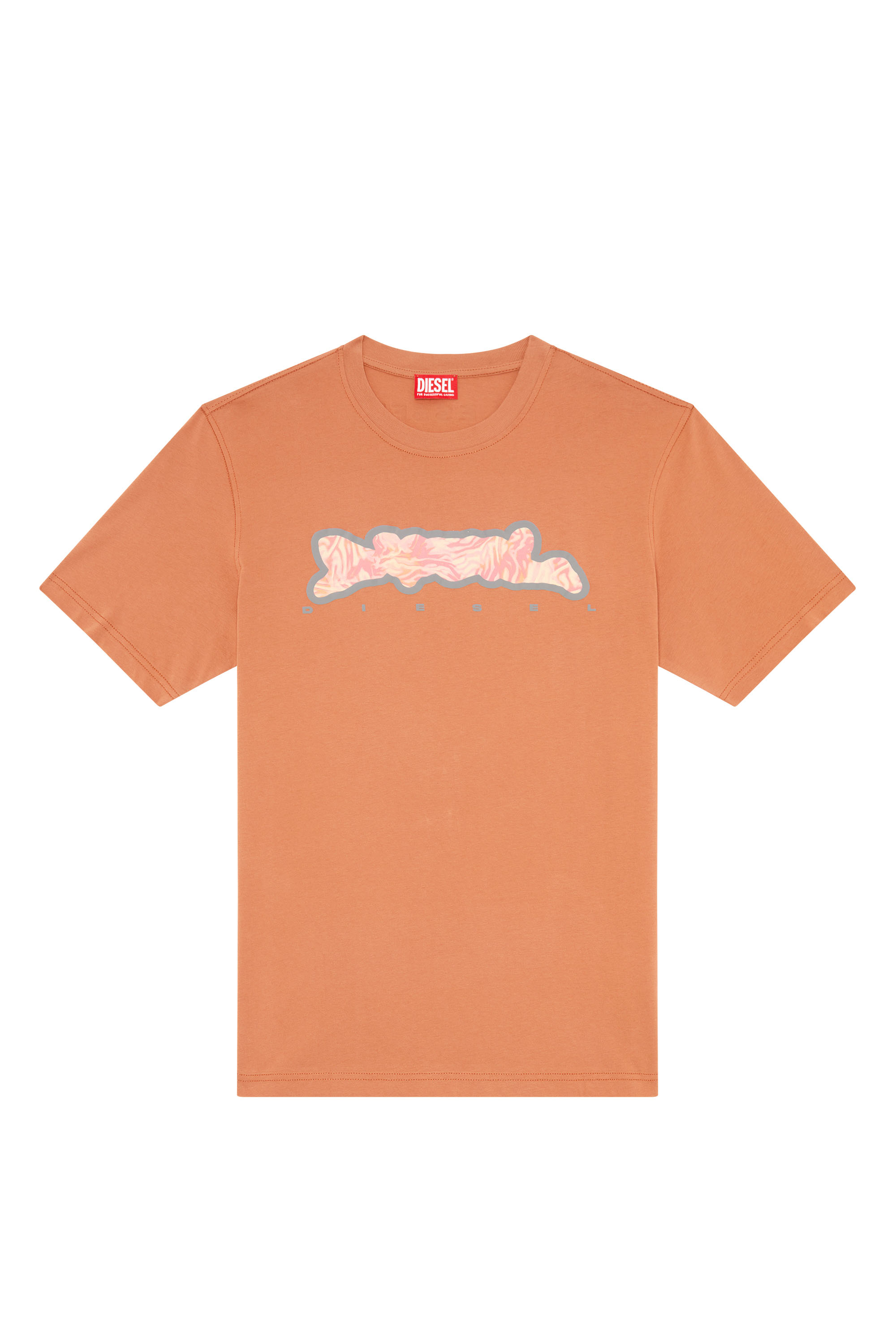 Diesel - T-JUST-N16, Man T-shirt with zebra-camo motif in Orange - Image 2