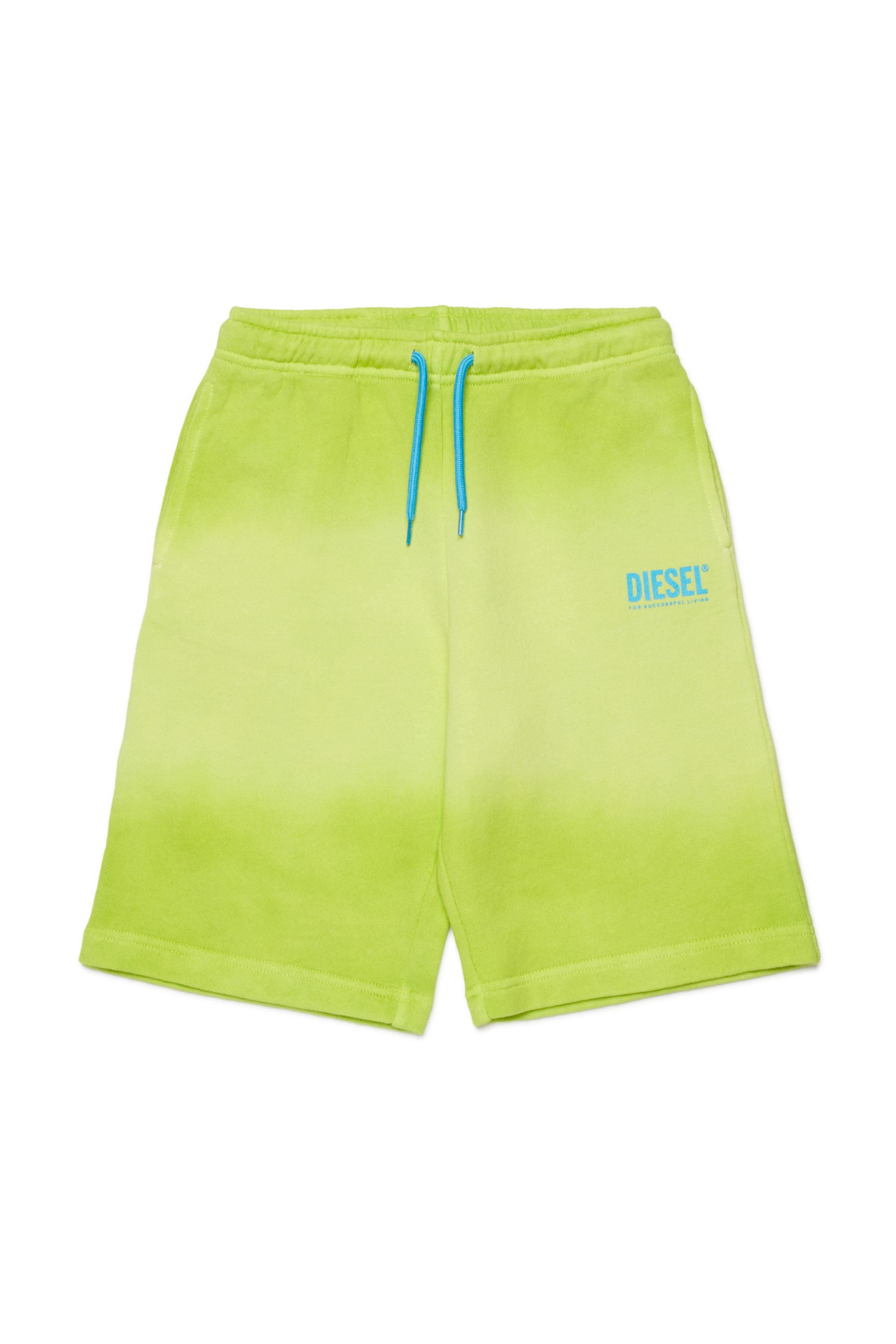 Diesel - PSHADE, Man's Cotton shorts with gradient wash in Green - 1