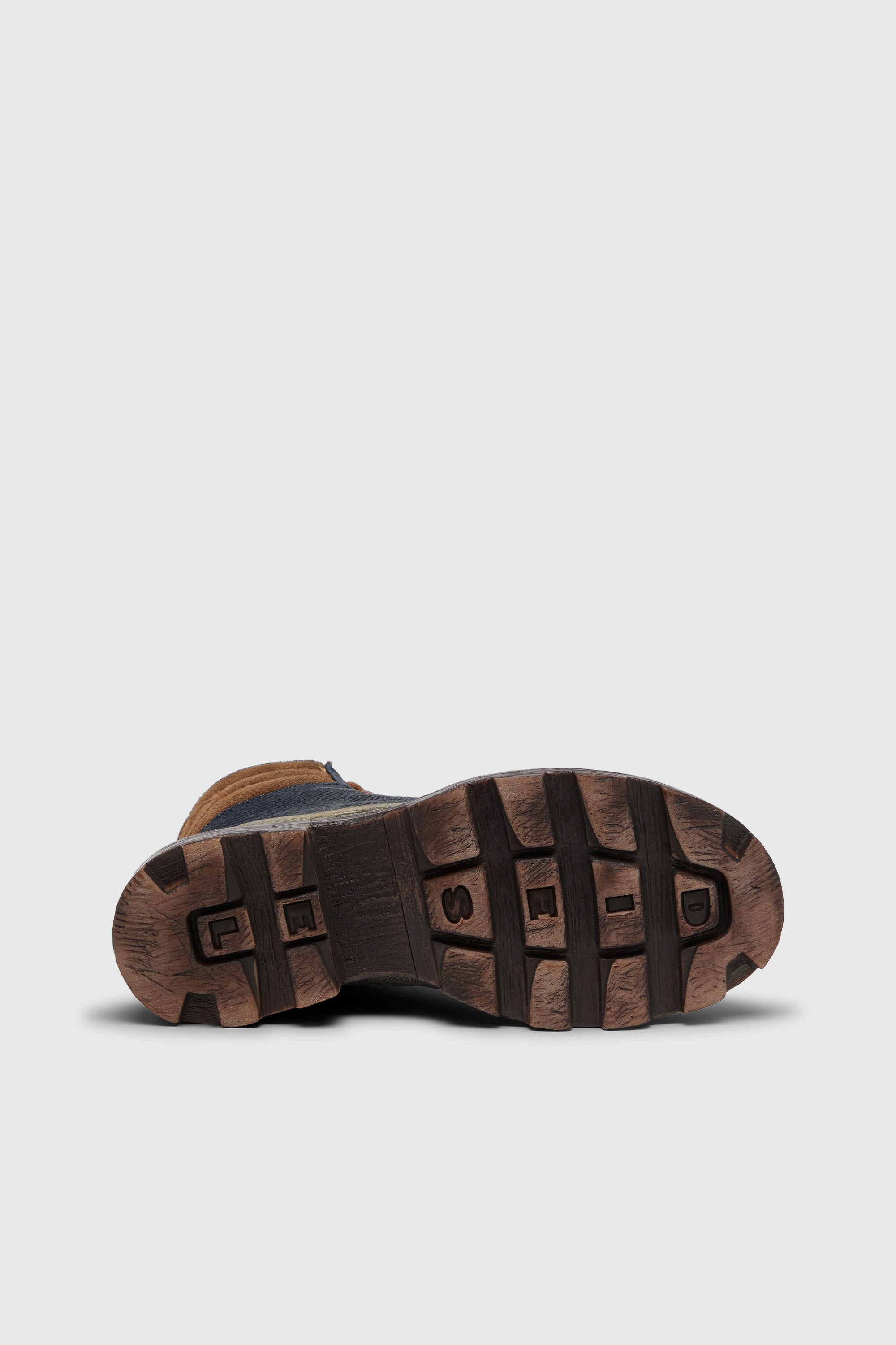 Diesel - D-HAMMER LACE UP, D-Hammer-Bottes de combat en denim et su&egrave;de Homme in Bleu - 5