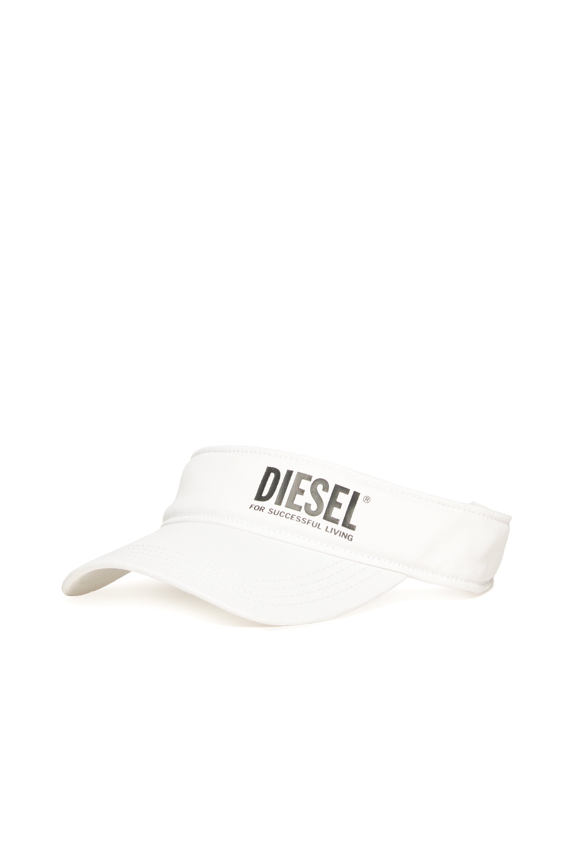 Diesel - FDELS, Visière en coton avec logo Mixte in Blanc - 1