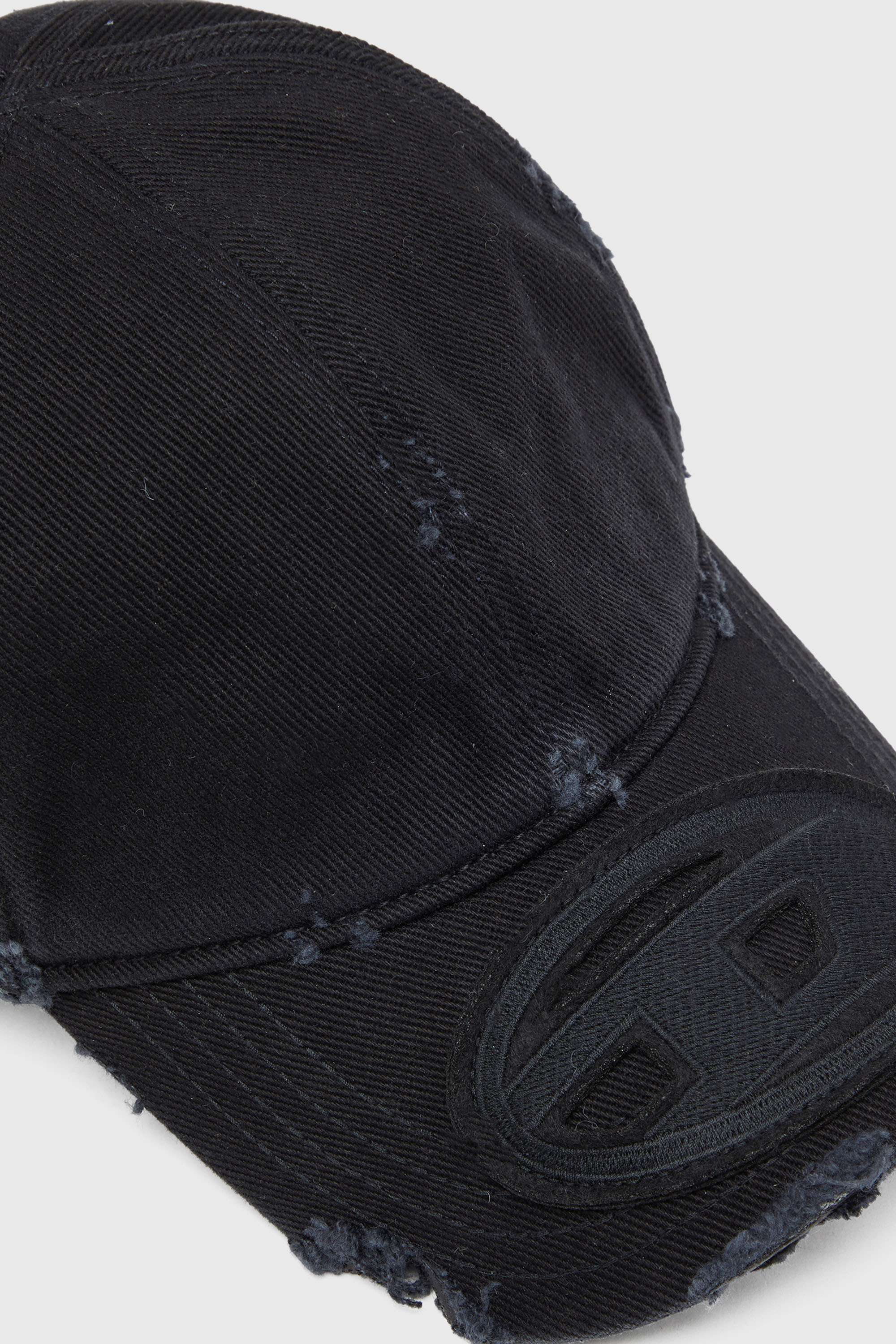 Diesel - C-BIGDOV, Casquette en coton twill avec d&eacute;tails us&eacute;s Homme in Noir - 3