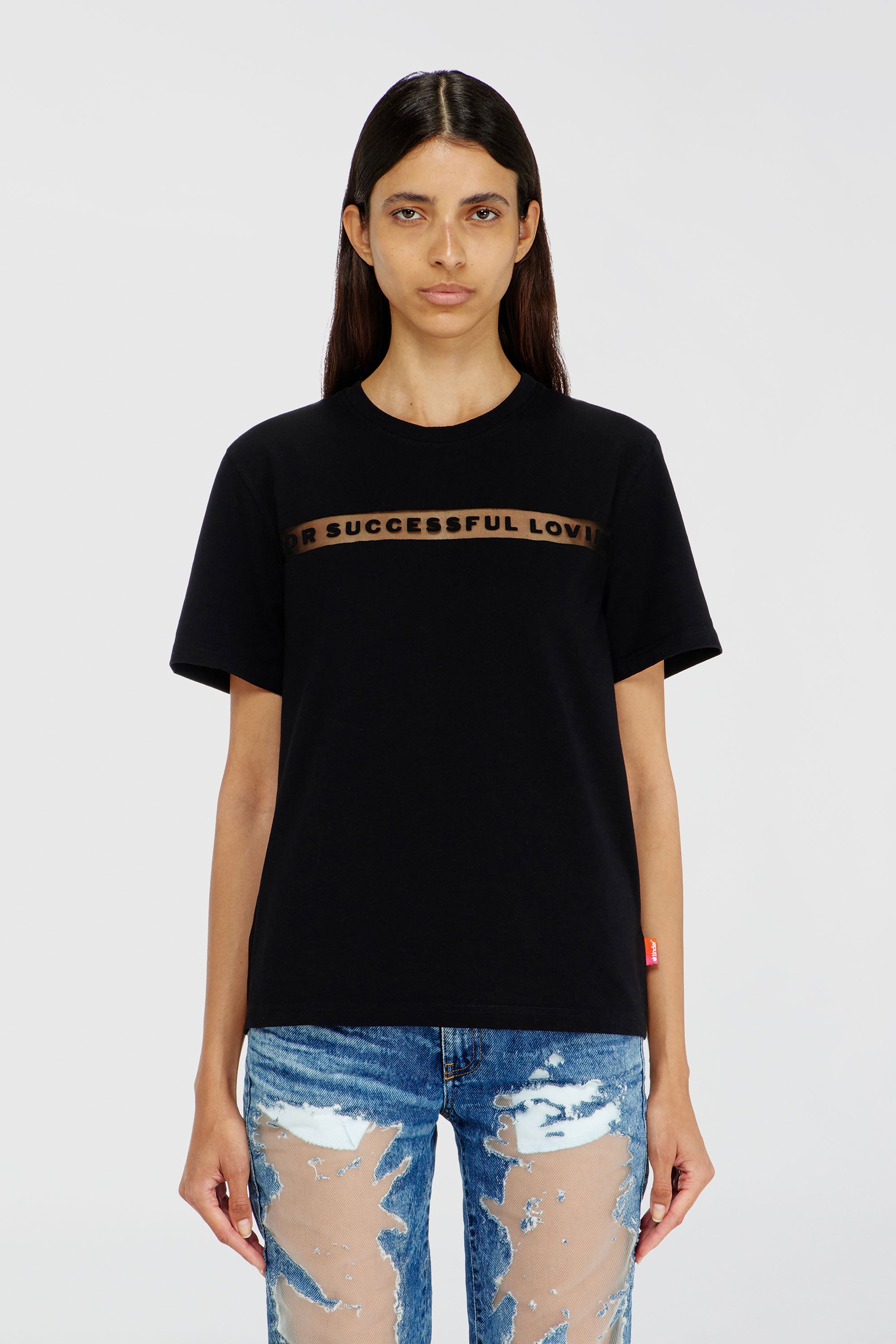 Diesel - PR-T-NOTS-CHI-R, Unisex T-Shirt mit For Successful Loving Logo in Schwarz - 1