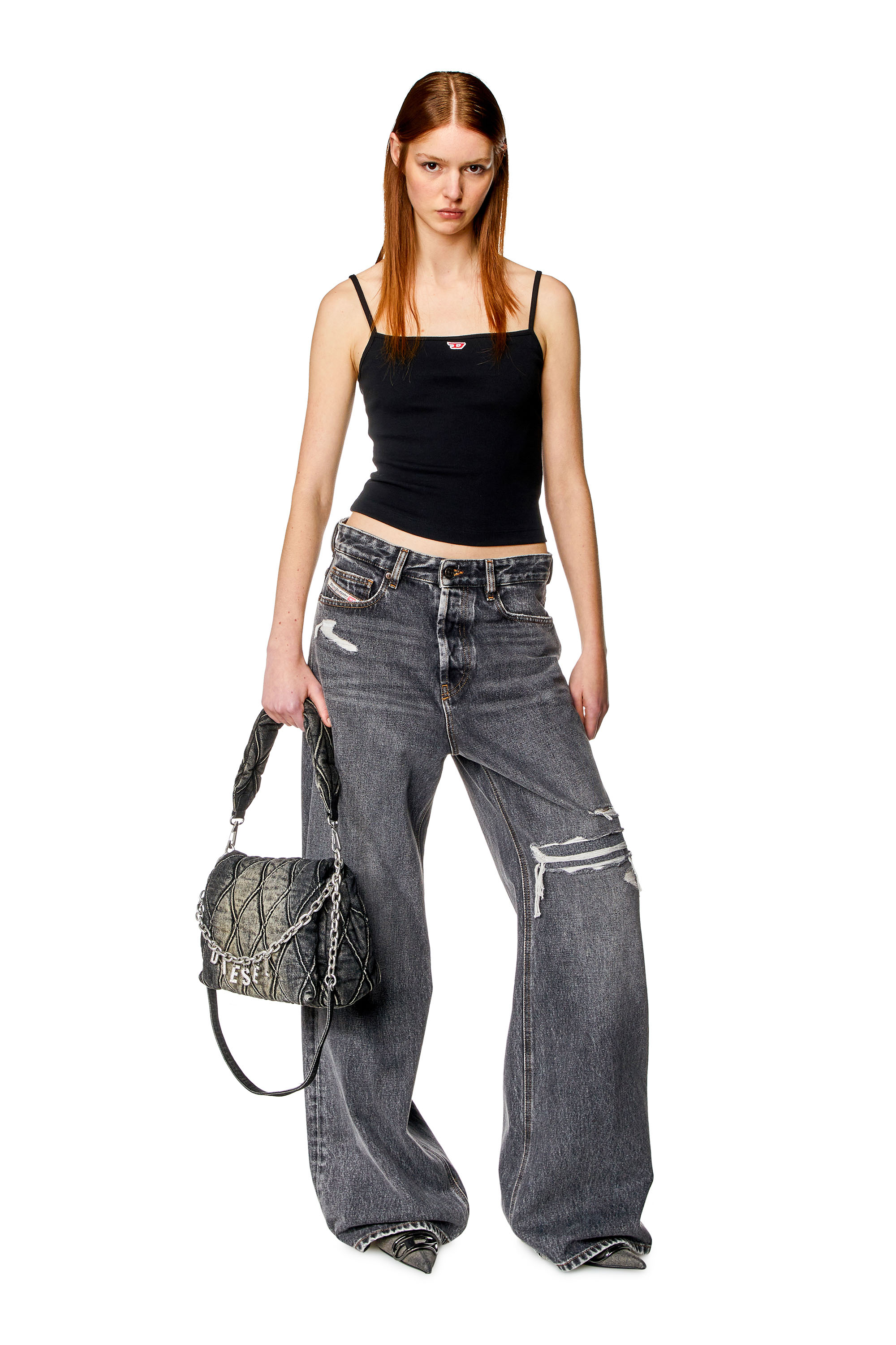 Diesel - 1996 D-Sire 007F6 Straight Jeans, Schwarz/Dunkelgrau - Image 2
