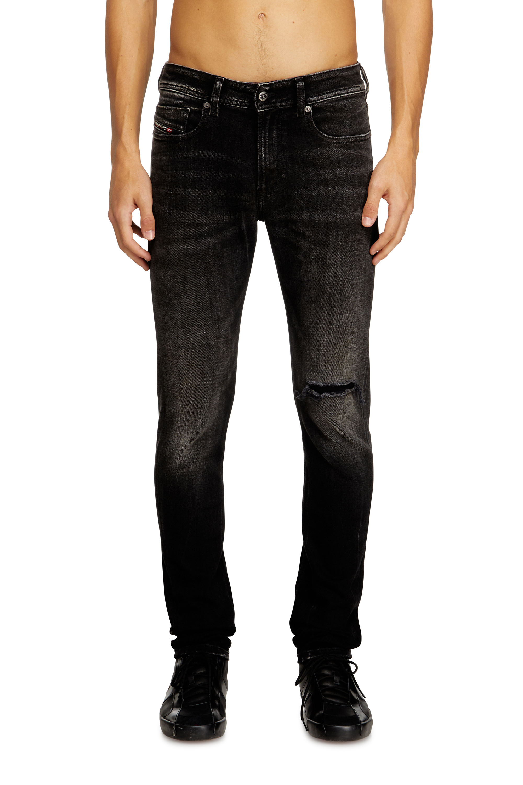Diesel - Skinny Jeans 1979 Sleenker 09N19 Uomo, Nero/Grigio scuro - Image 1