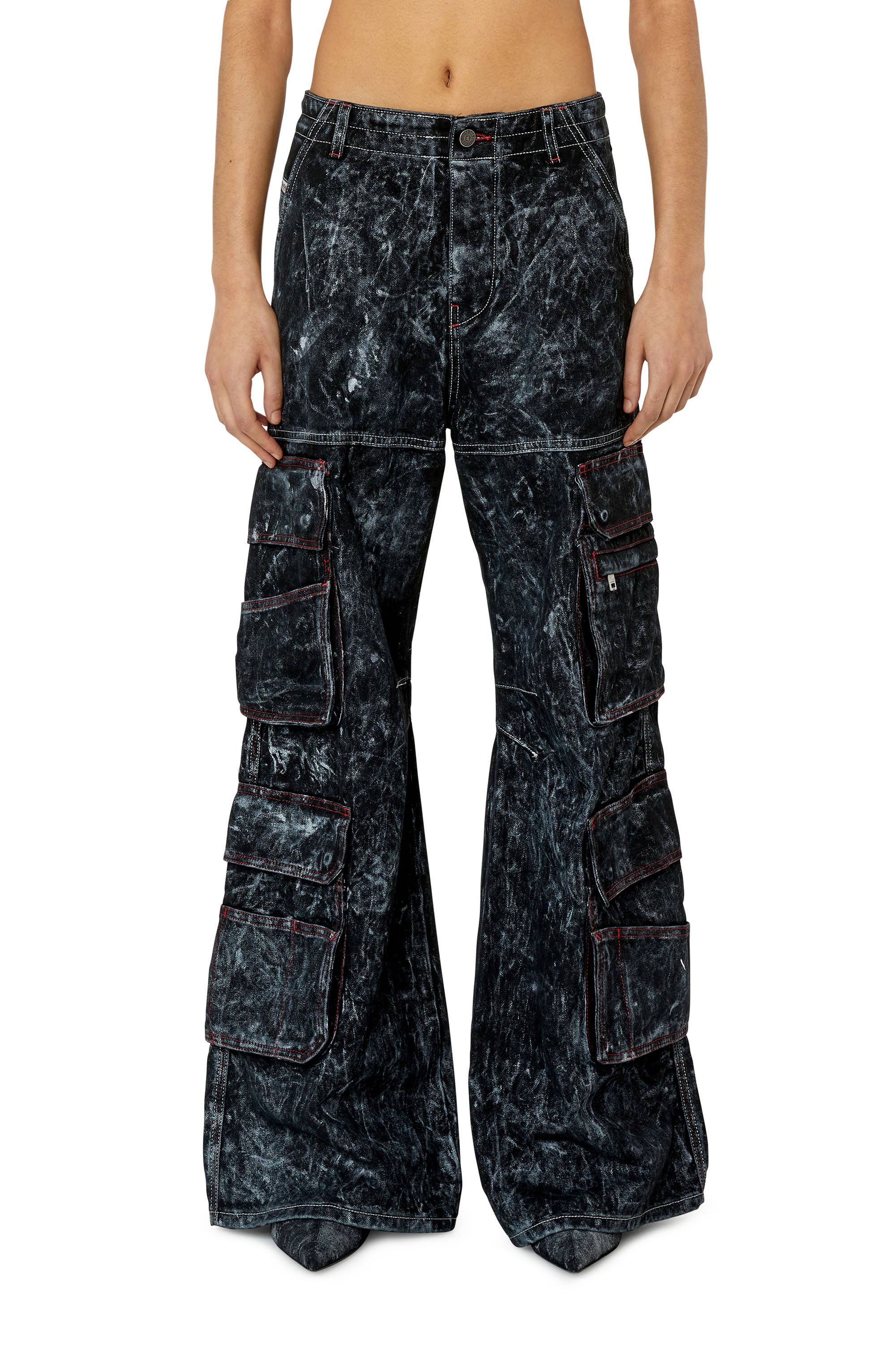 Diesel - D-Sire 0EMAC Straight Jeans, Noir/Gris foncé - Image 1