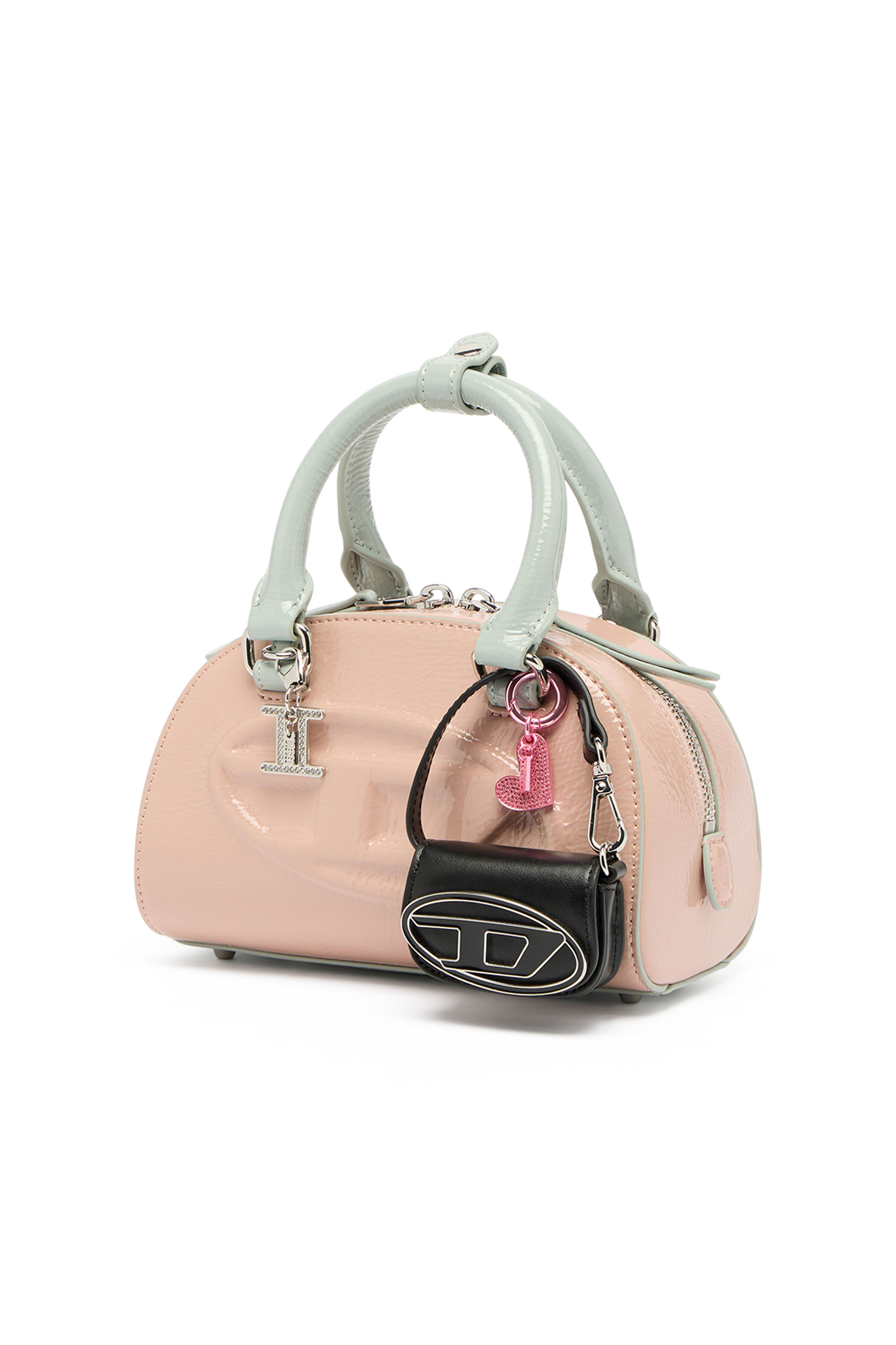 Diesel - 1DR DOME CROSSBODY, Damen 1DR Dome-Mini-Bowlingtasche mit Naplak-Effekt in Rosa - 2