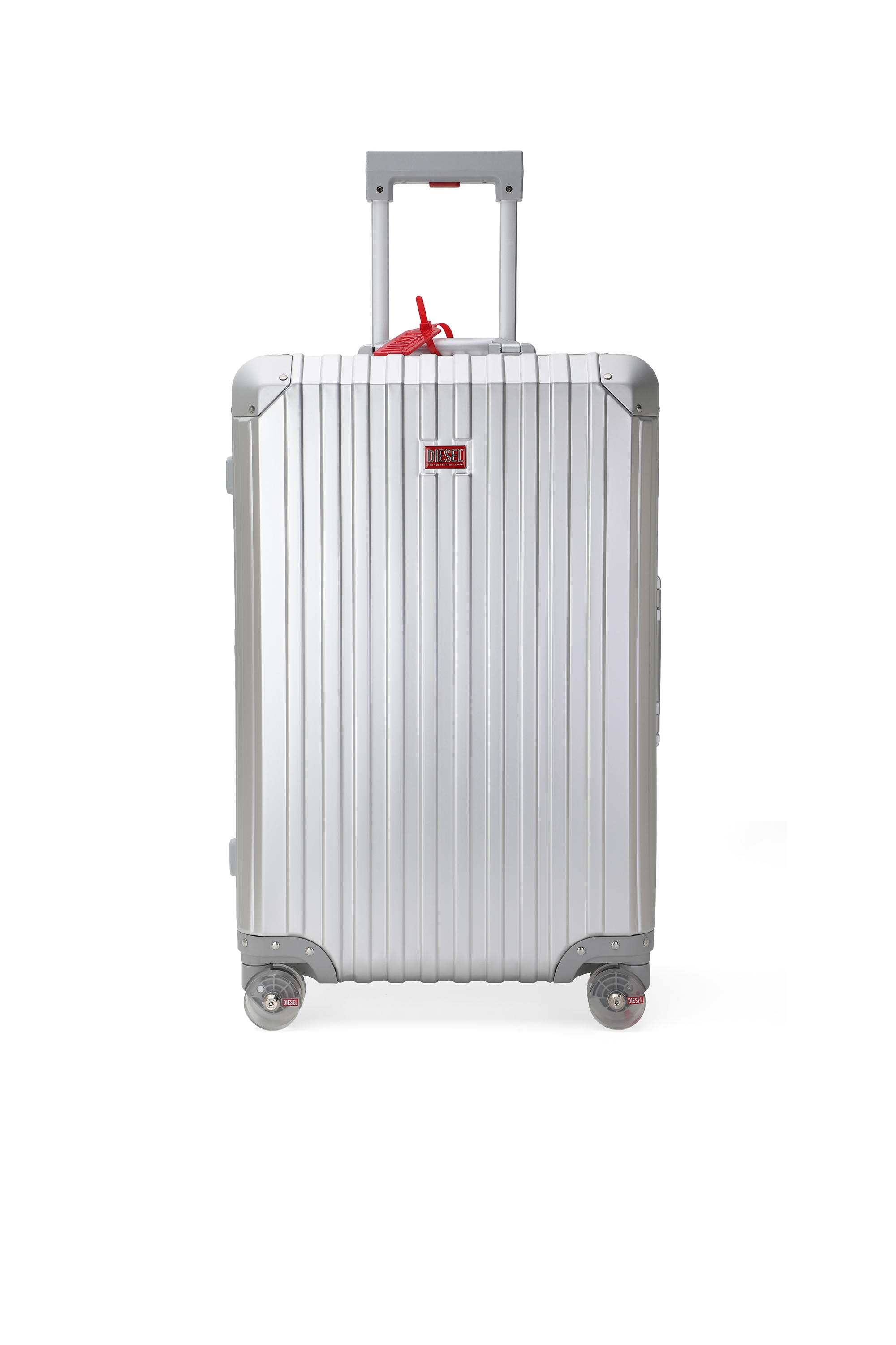 Diesel - DIESEL ALUMINUM TROLLEY- DSL002, Valise en aluminium taille M Mixte in Gris argent&eacute; - 1