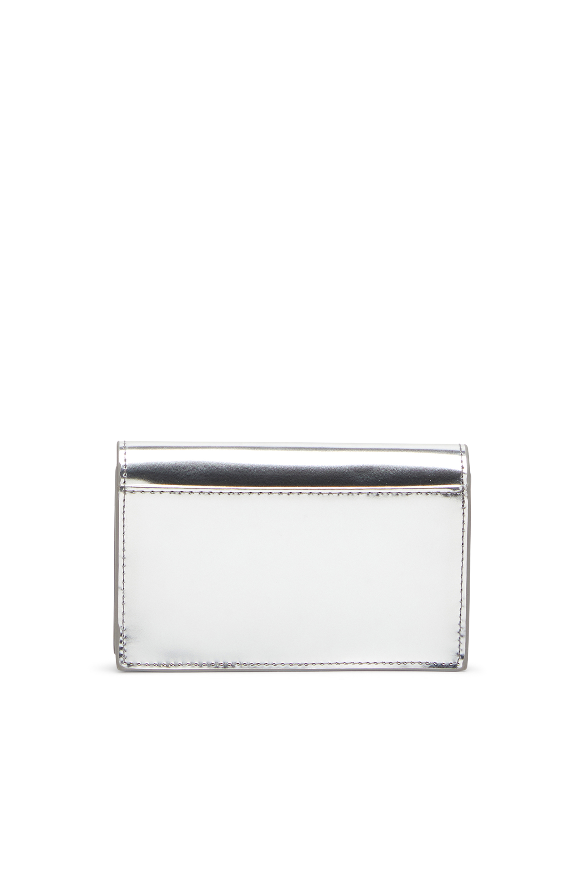Diesel - 1DR CARD HOLDER IV, Porte-cartes en cuir métallisé Femme in Gris argenté - 2