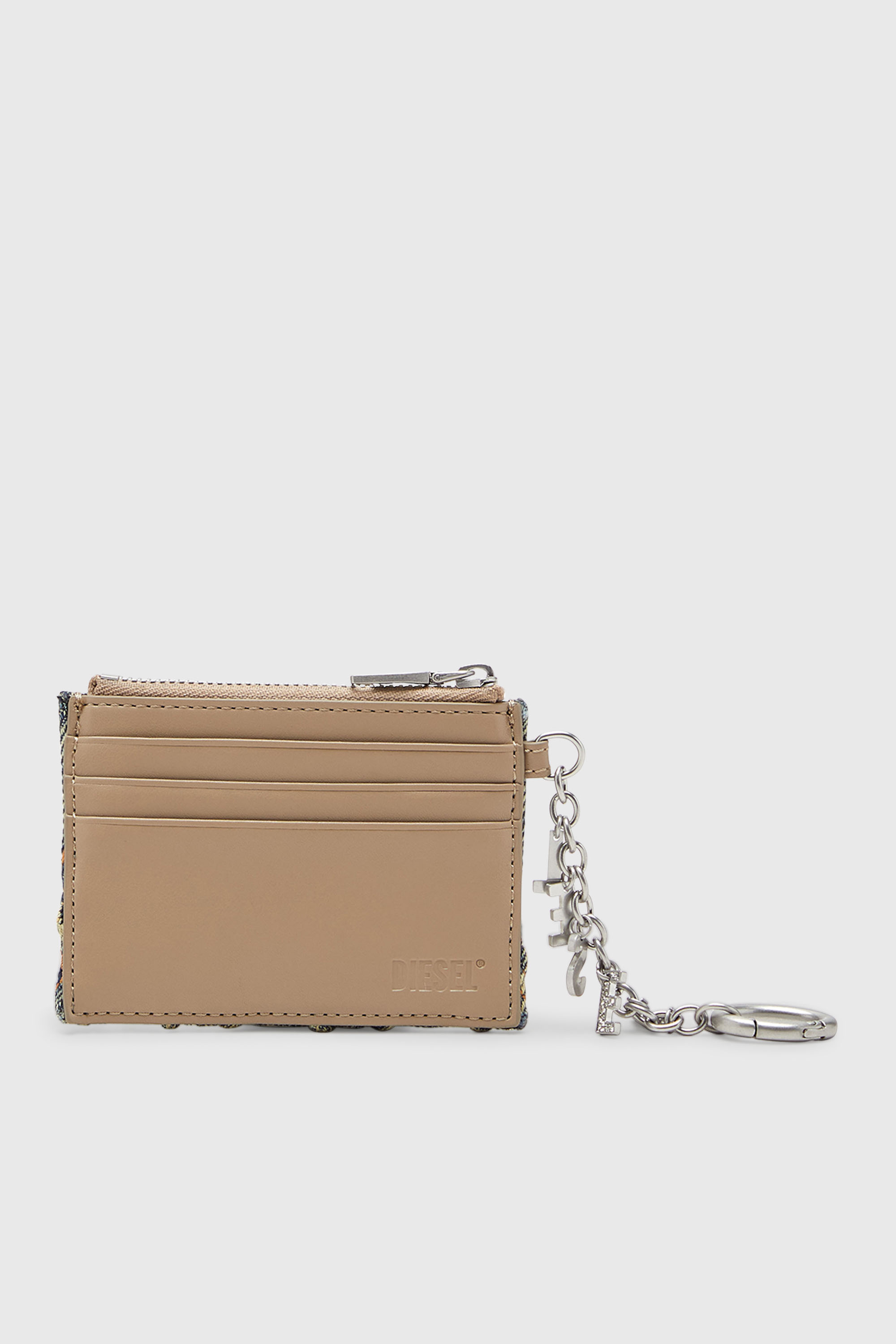 Diesel - CARD HOLDER WITH CHAIN, Portacarte in denim trapuntato Donna in Blu - 2