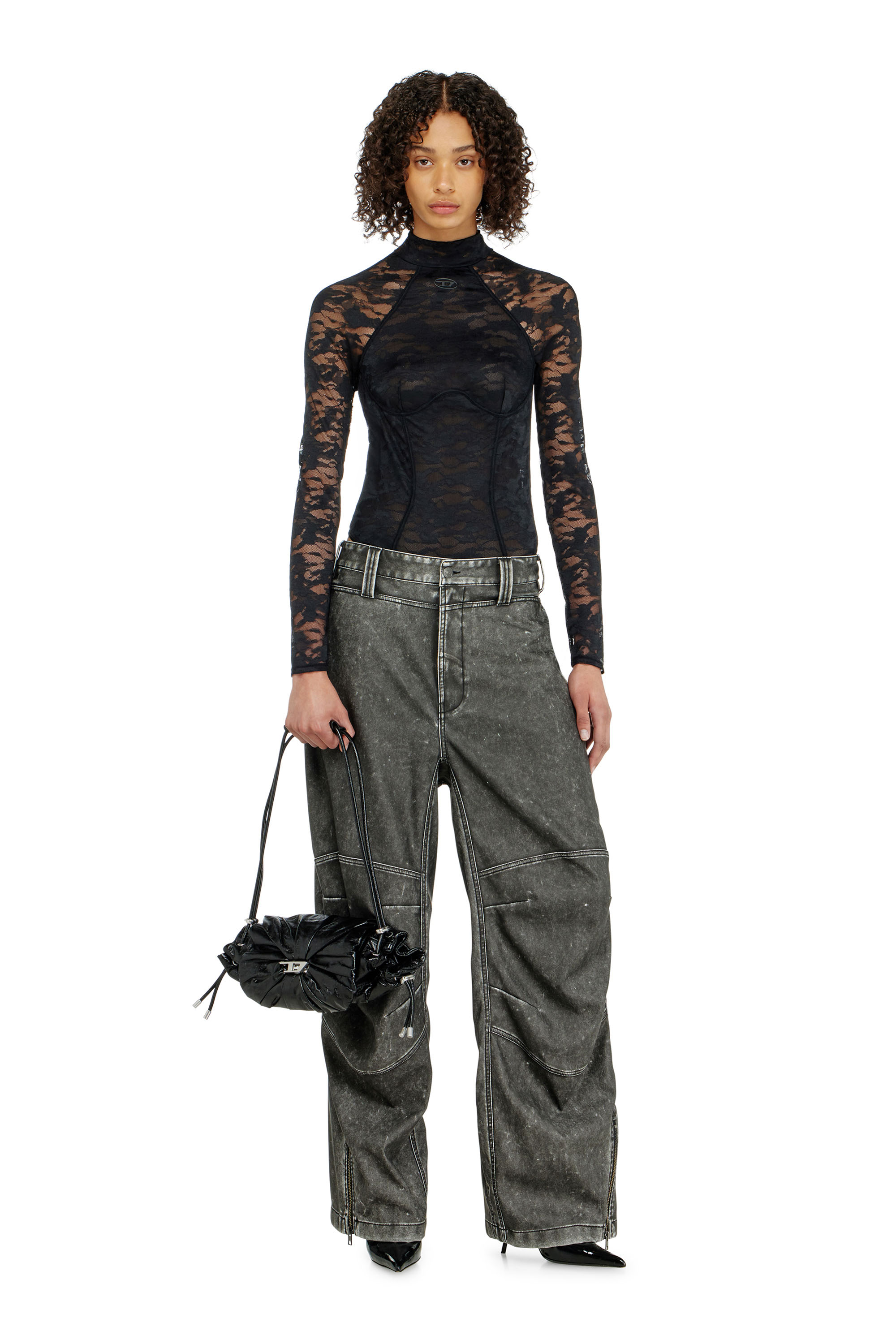Diesel - VIVIAN-UTLT, Body en dentelle nylon avec dos ouvert Femme in ToBeDefined - 4
