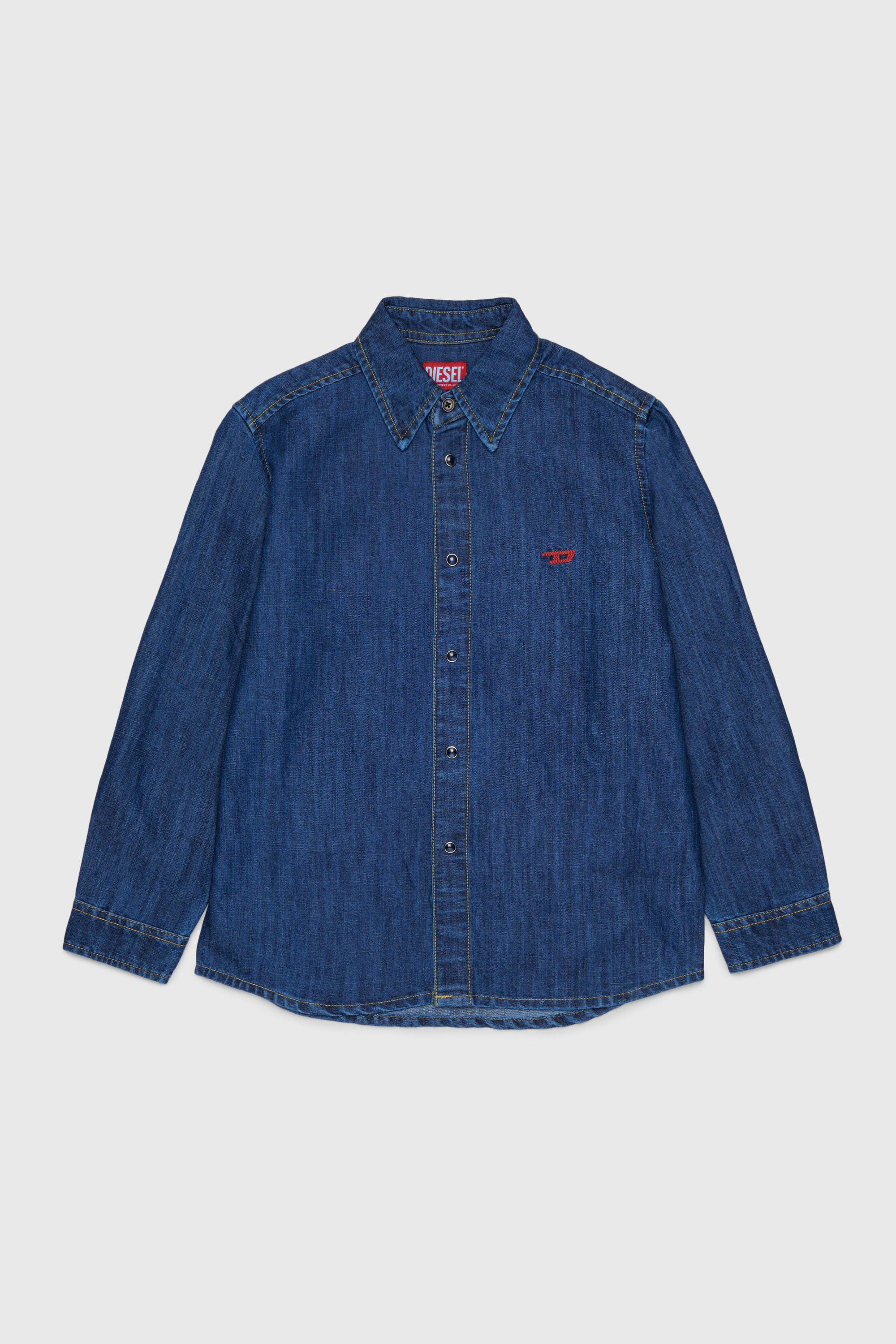 Diesel - CSIMPLY-OVER, Chemise en denim avec broderie logo D Homme in Bleu - 1