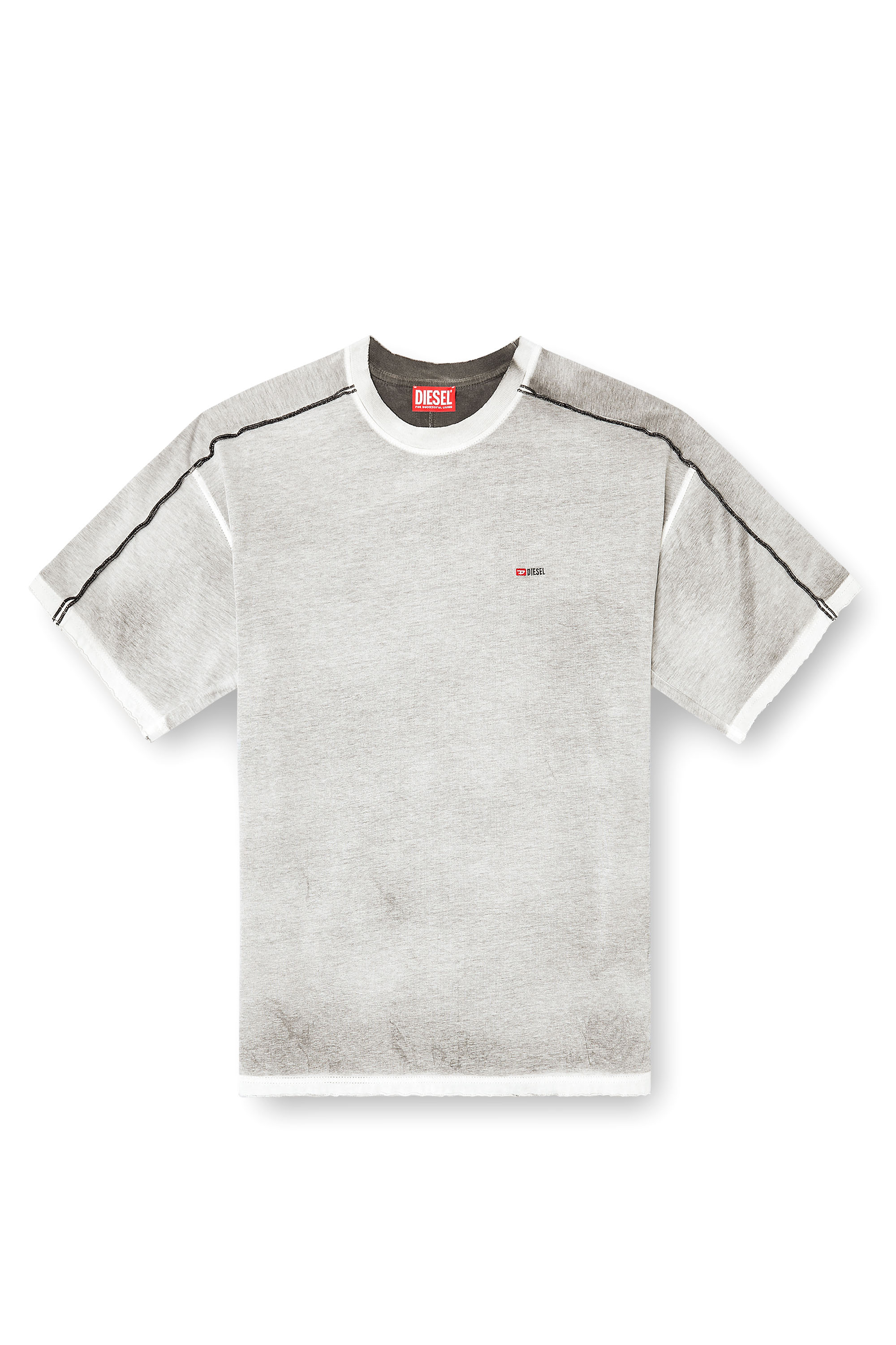 Diesel - T-RIVEN, T-shirt en coton d&eacute;contract&eacute;e avec effet spray de couleur Homme in ToBeDefined - 3