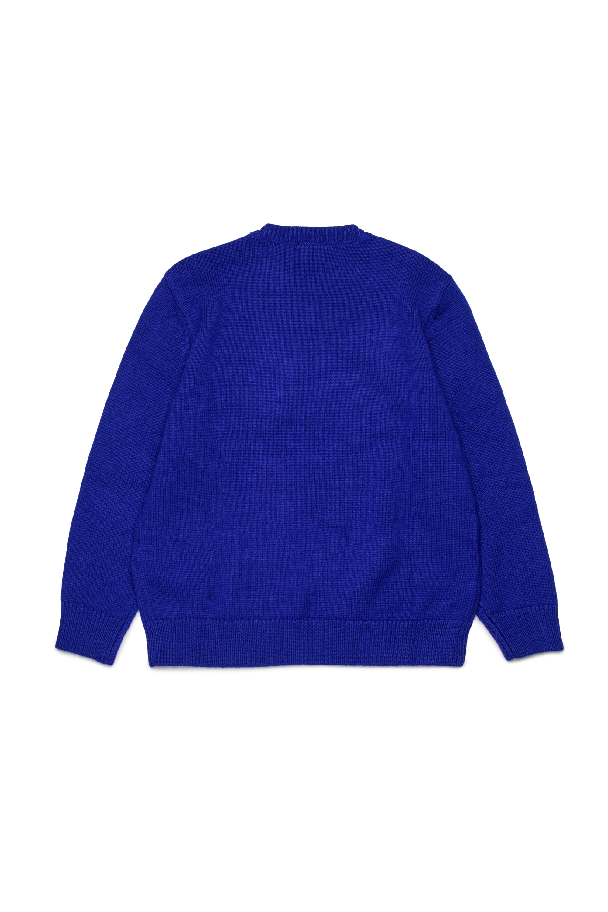 Diesel - KLEDI OVER, Herren Pullover mit Rundhalsausschnitt aus Wollmischung mit Druck in Blau - 2
