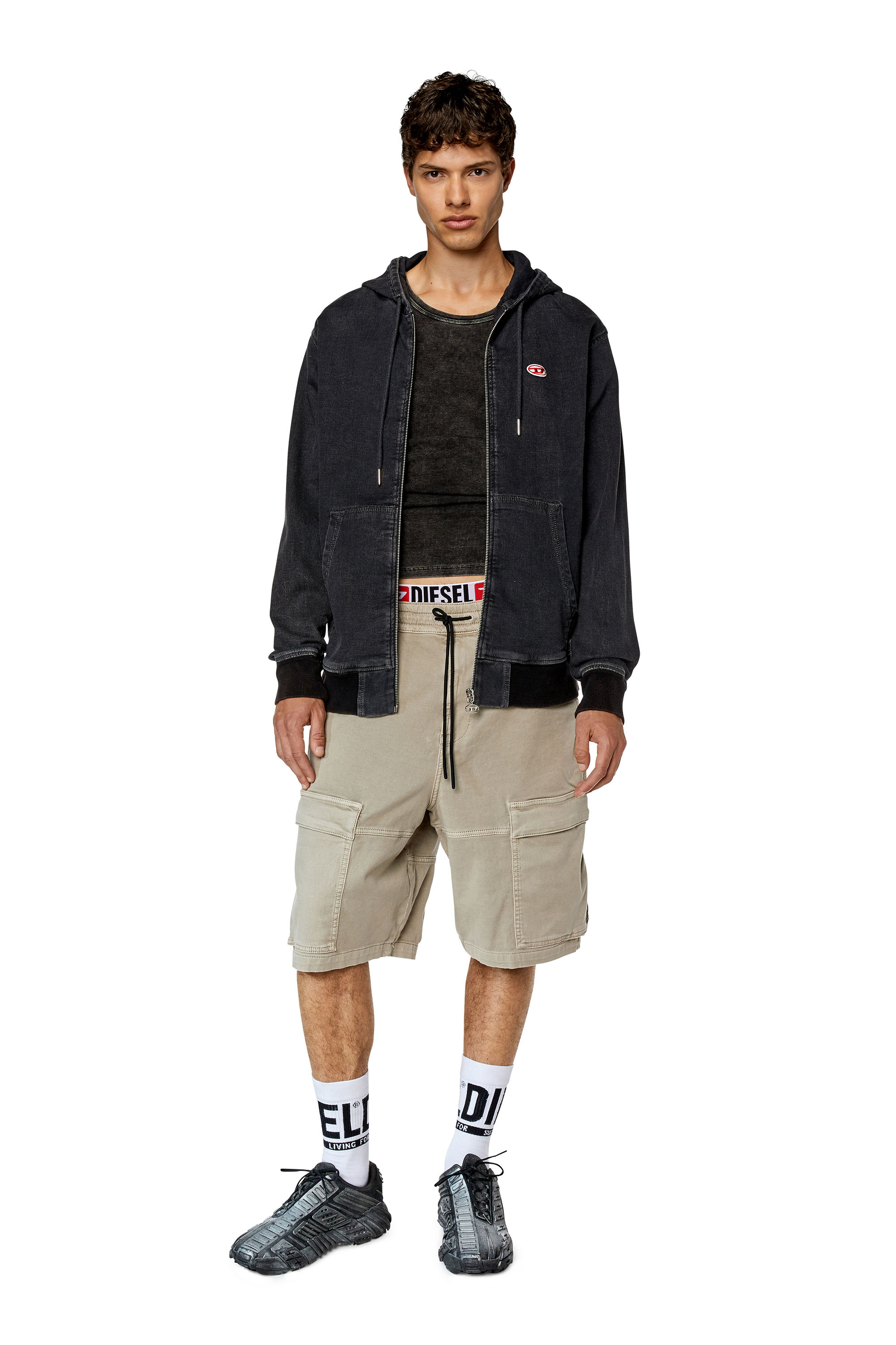 Diesel - D-KROOLEY-CARGO-SHORT JOGG, Grigio Chiaro - Image 2