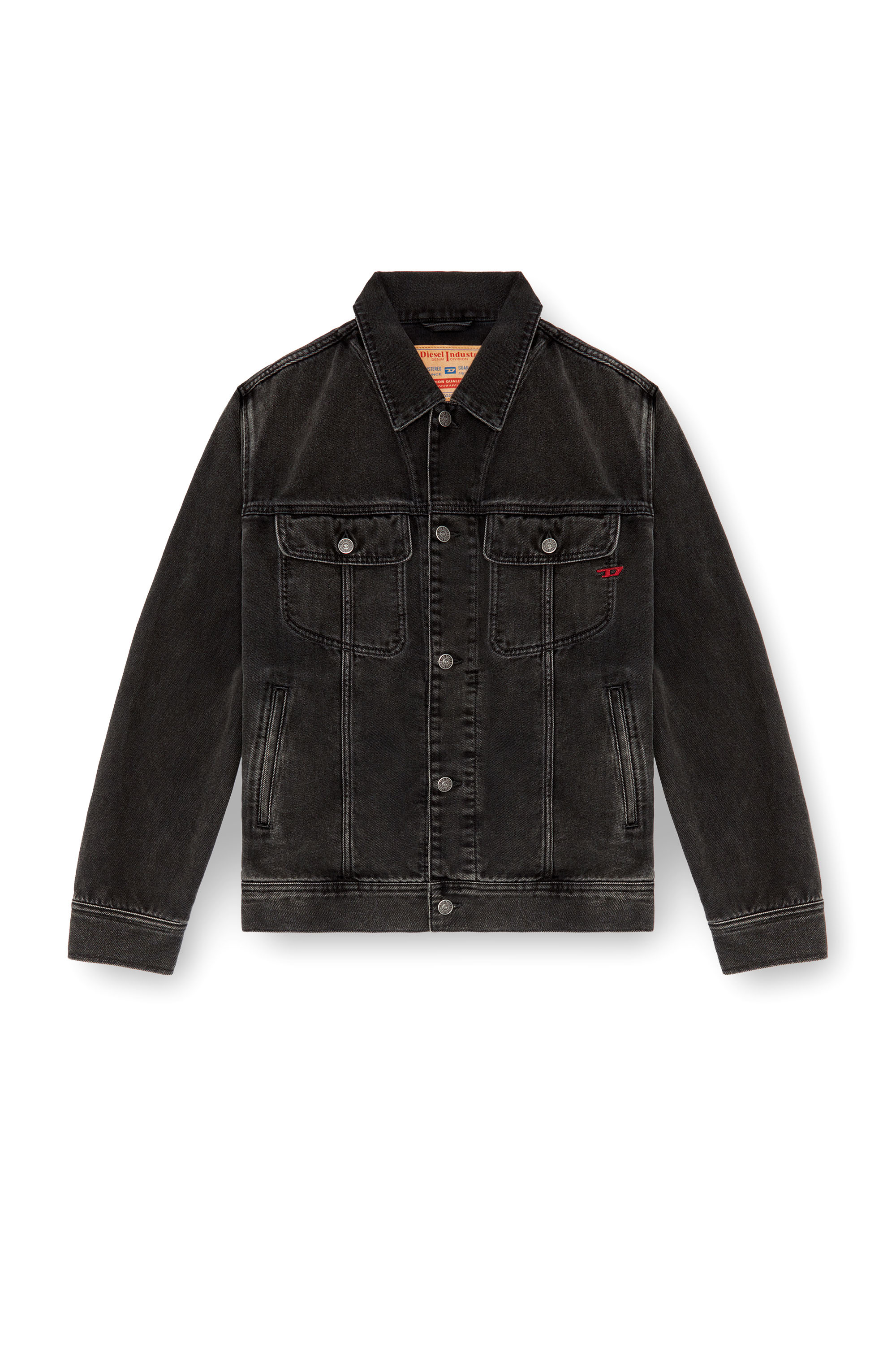 Diesel - D-BARCY, Man Regular-fit trucker jacket in Black - Image 3