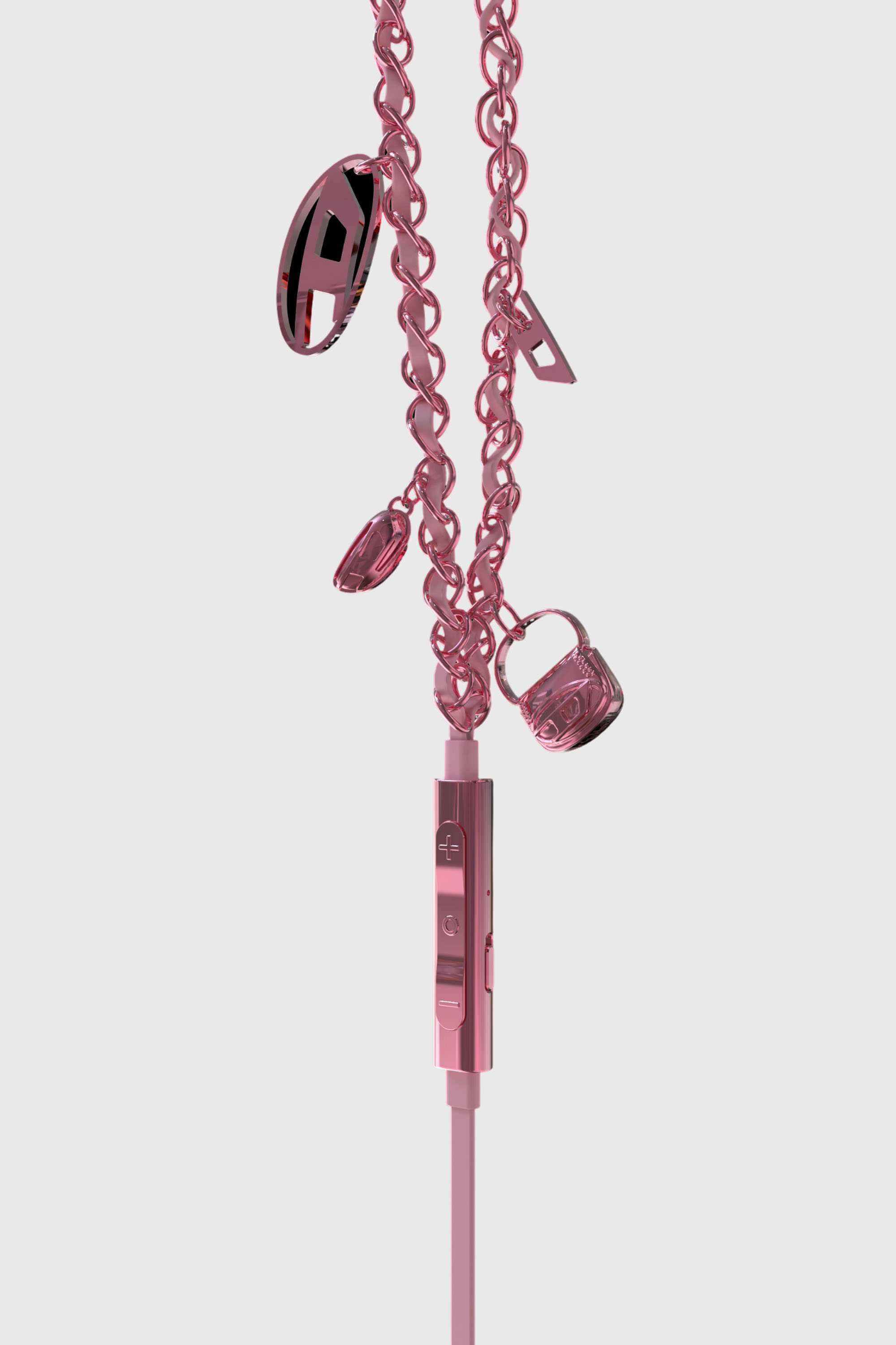 Diesel - 60688 WIRED EARBUDS WIRED EARBUDS, &Eacute;couteurs roses filaires et charms Mixte in Rose - 2