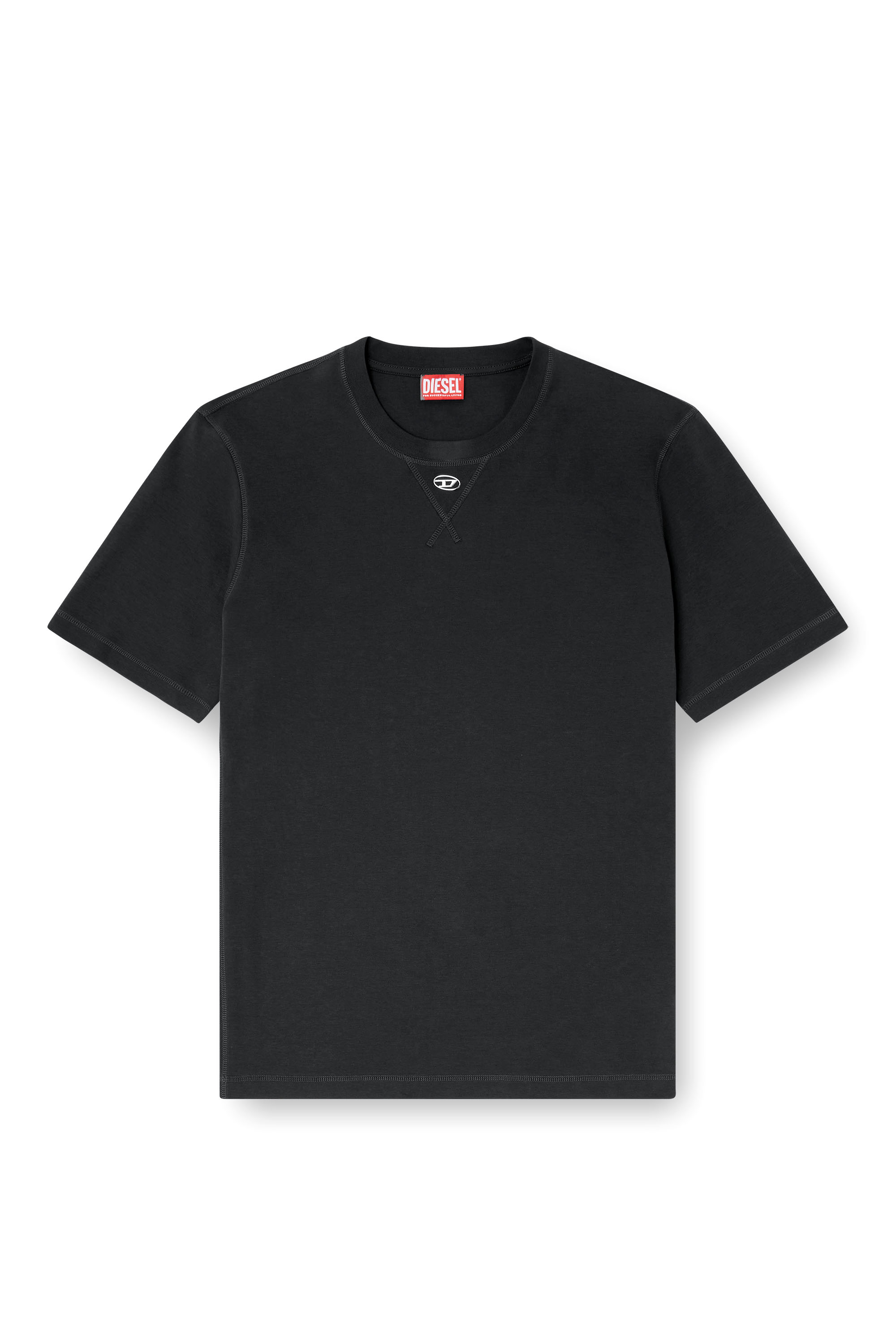 Diesel - T-MADJUST-TR, T-shirt r&eacute;guli&egrave;re avec col rond et Oval D Homme in Gris - 2