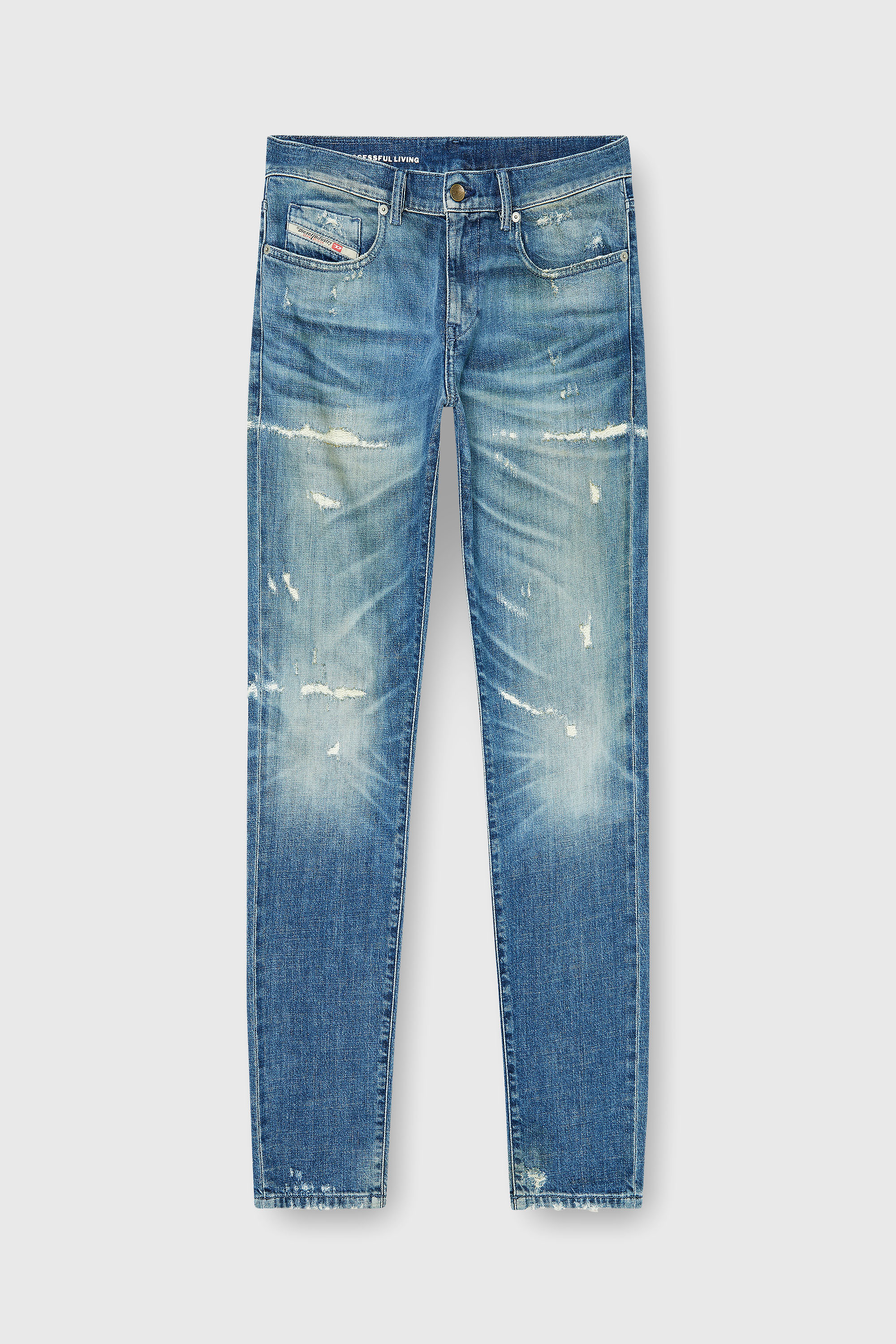 Diesel - Slim Jeans 2019 D-Strukt 007EN Uomo, Blu medio - Image 2