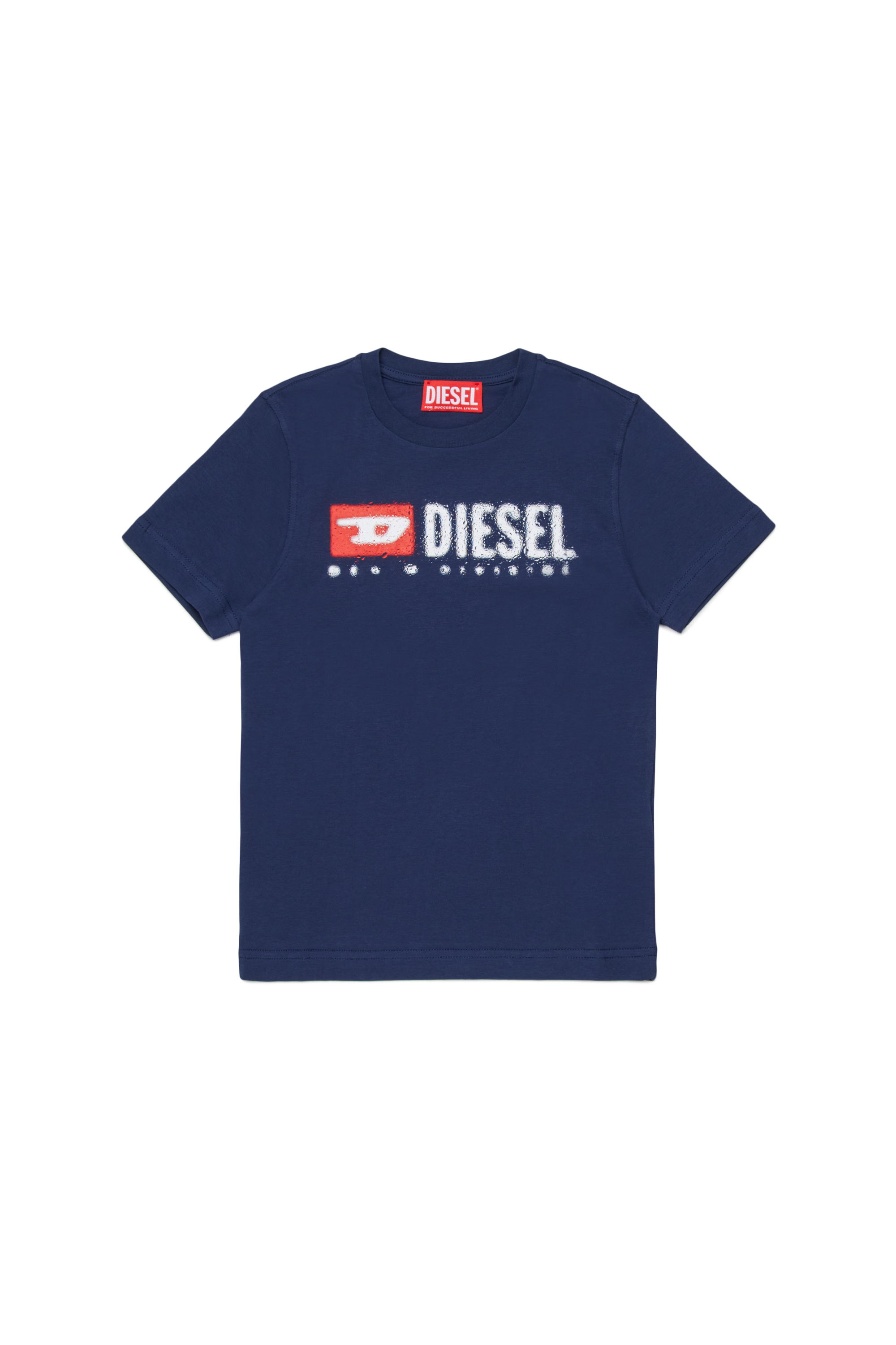 Diesel - TADJUSTK14, Herren Baumwoll-T-Shirt mit aufgedrucktem Logo in Blau - 1