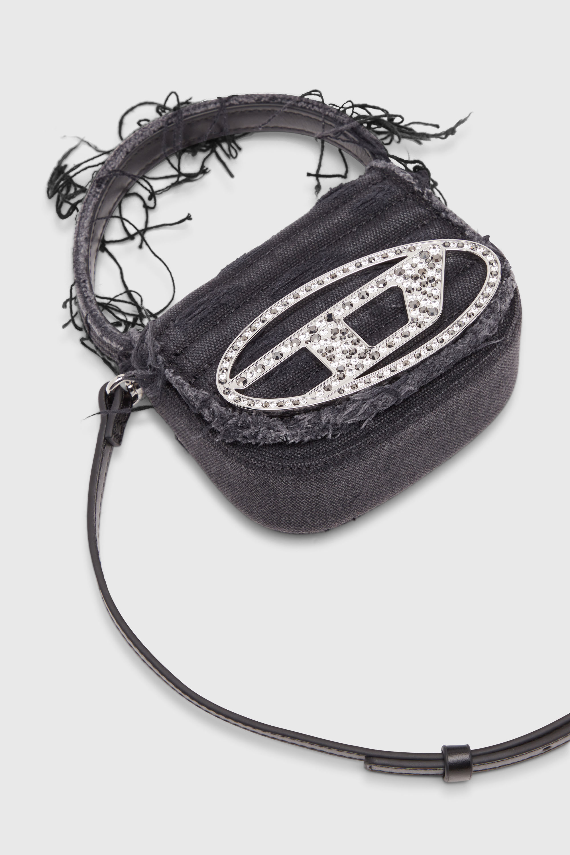 Diesel - 1DR XS, 1DR XS-Mini sac embl&eacute;matique en toile et cuir Femme in Noir - 6