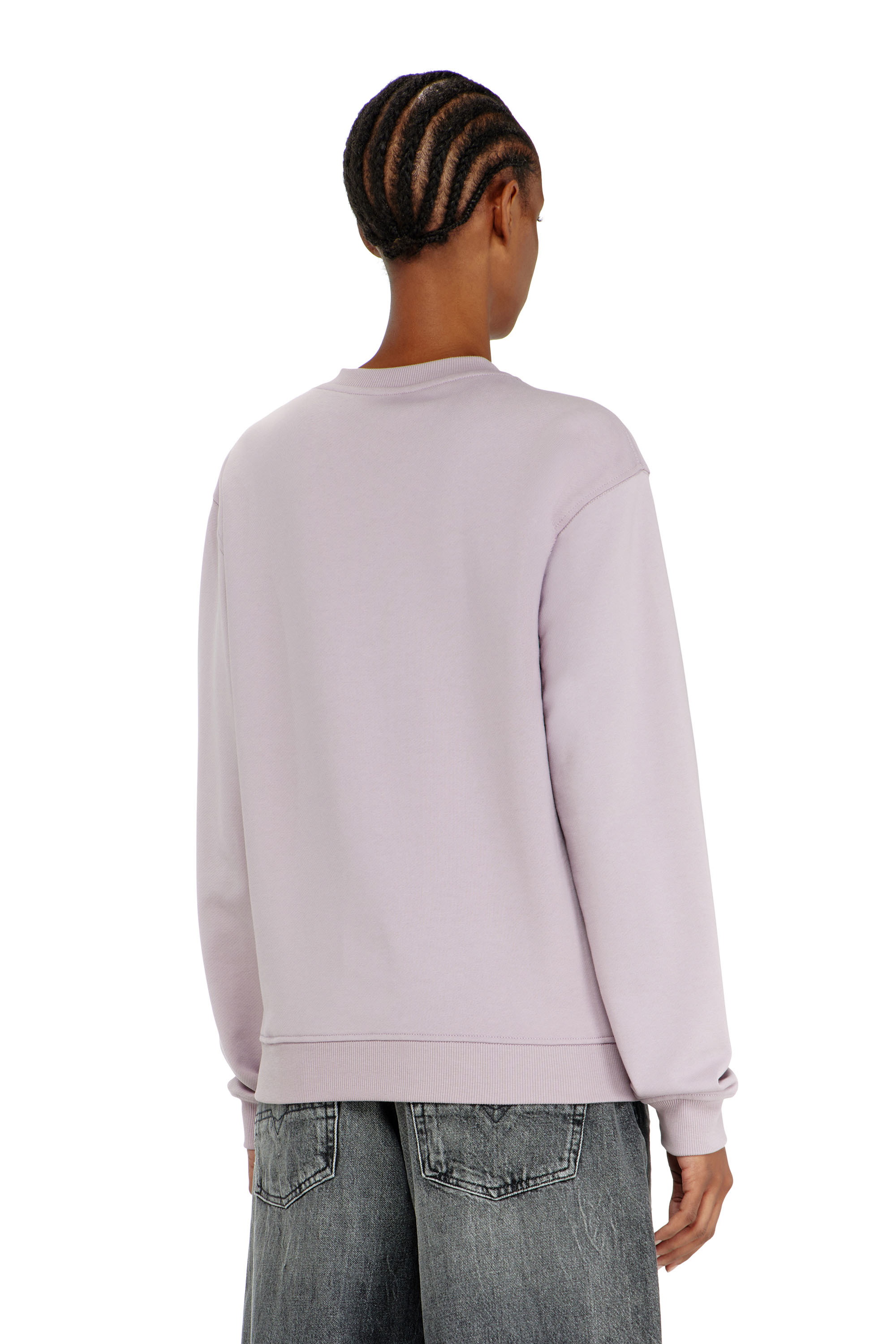 Diesel - F-NORMY-OD, Sweat-shirt en coton avec broderie Oval D Femme in Violet - 4