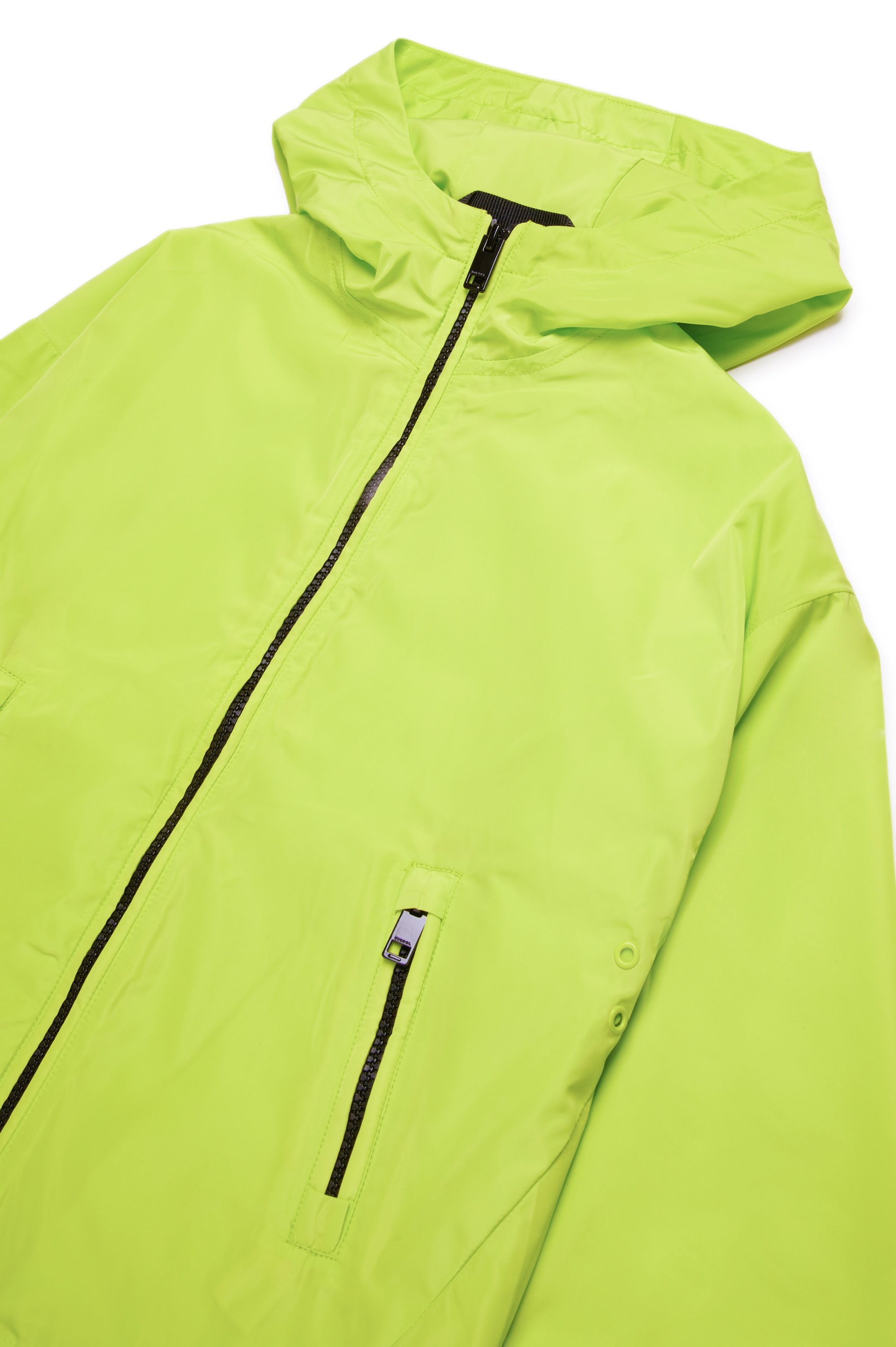 Diesel - JCLOG, Man's Windbreaker with mega Oval D print in Green Fluo - 3