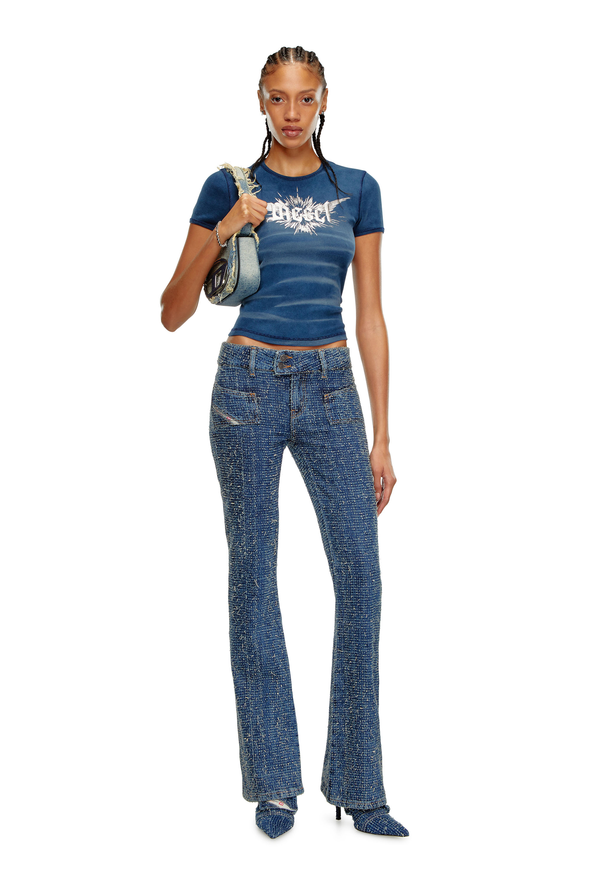 Diesel - Bootcut Jeans D-Ebush 0PGAH Donna, Blu medio - Image 1